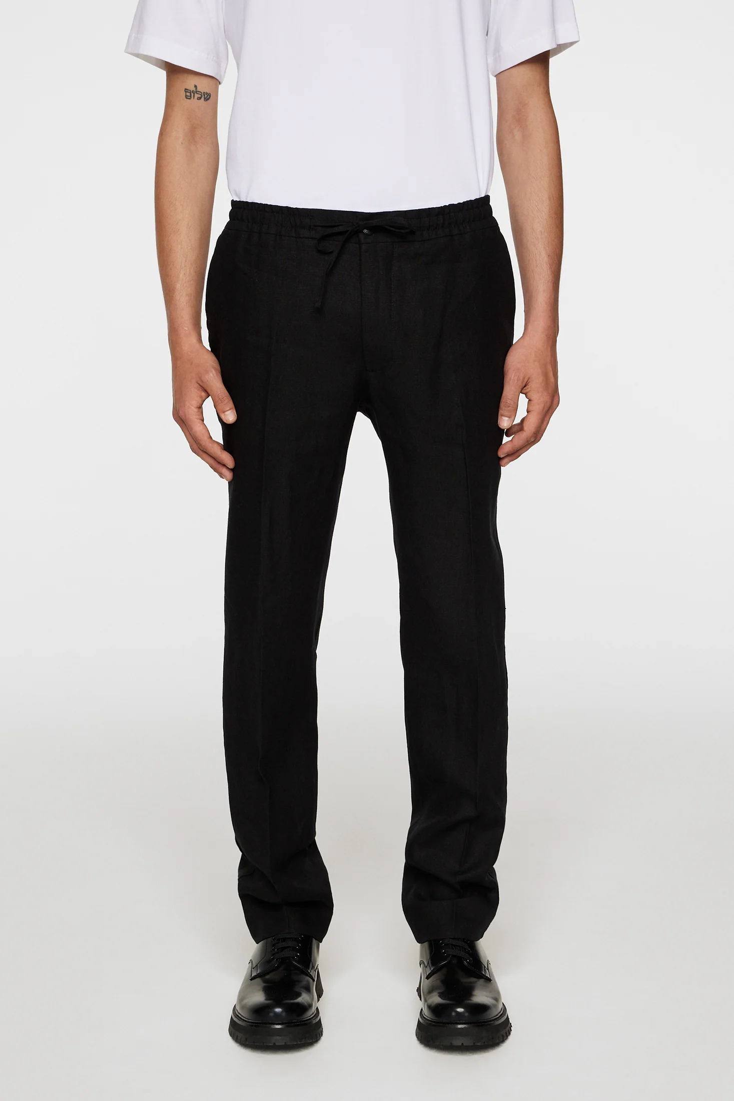 Soren Drape Linen Pants / Black - Image 2