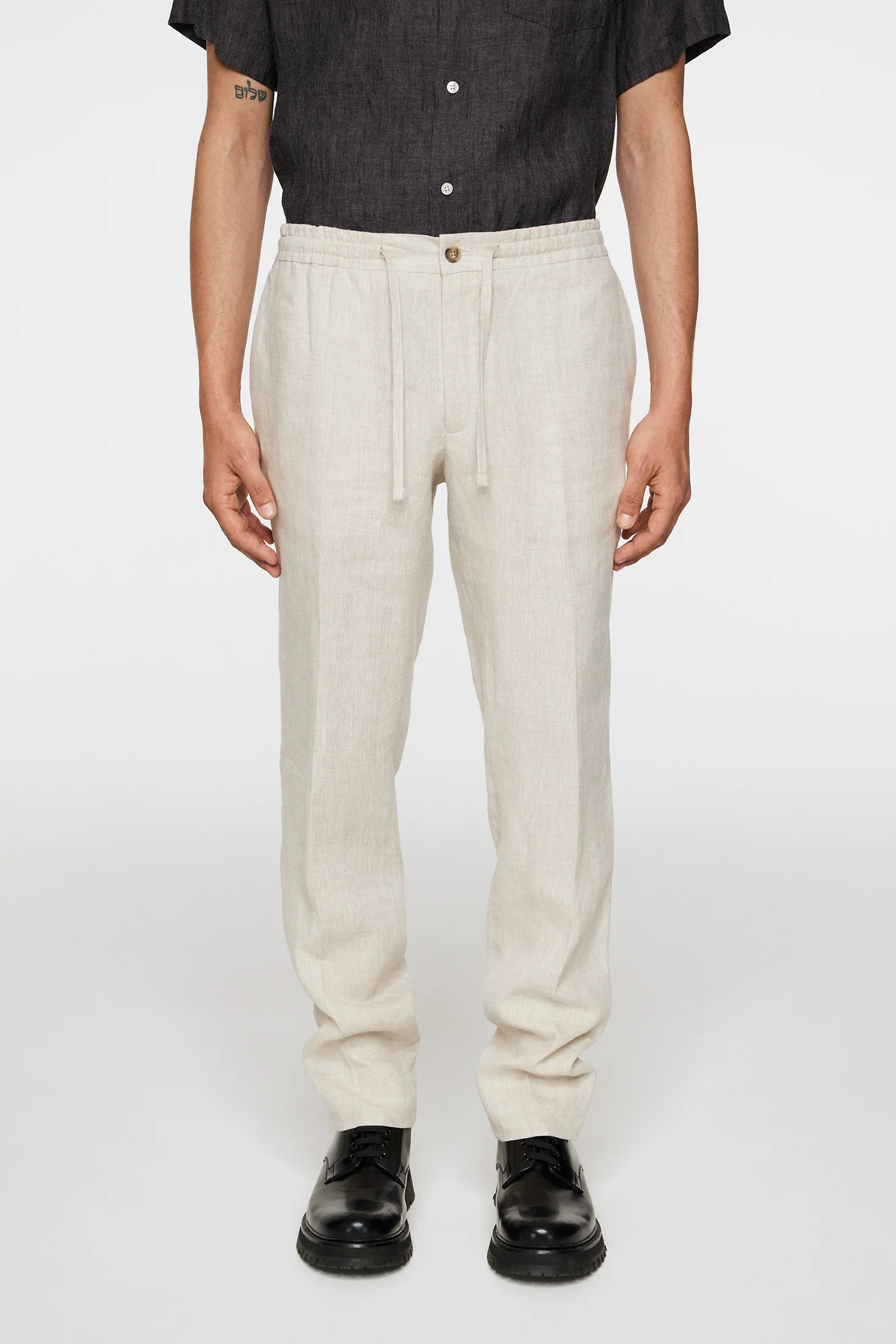 Soren Drape Linen Pants / Moonbeam - Image 2