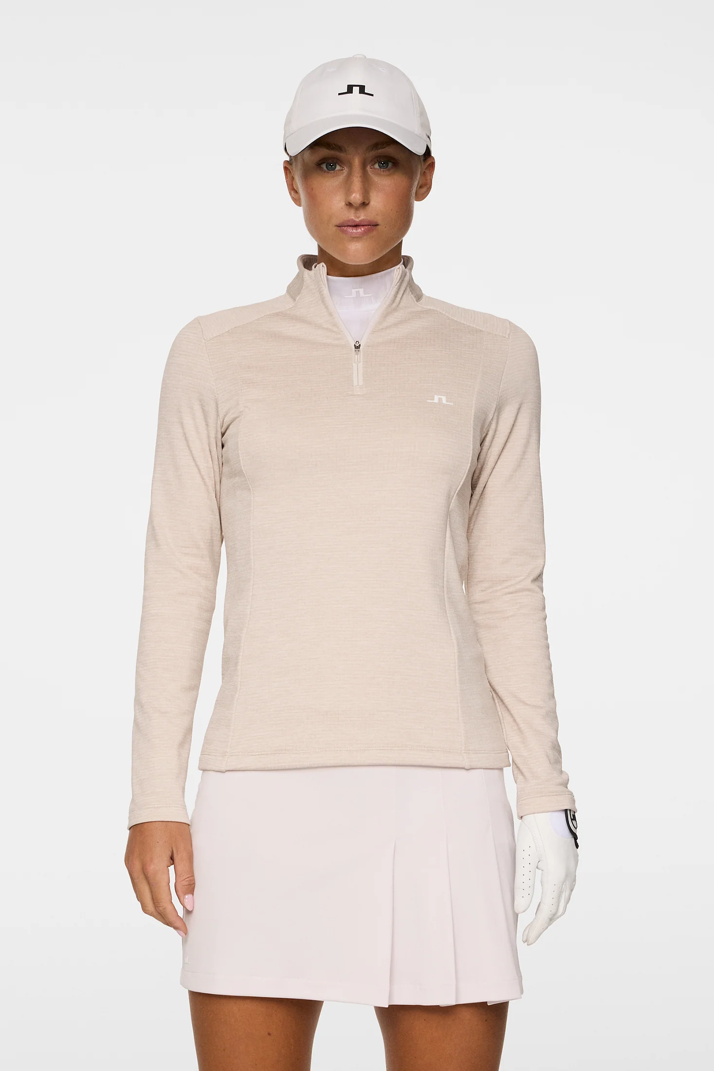 Steffi Quarter Zip Mid Layer / Beige Melange - Image 2
