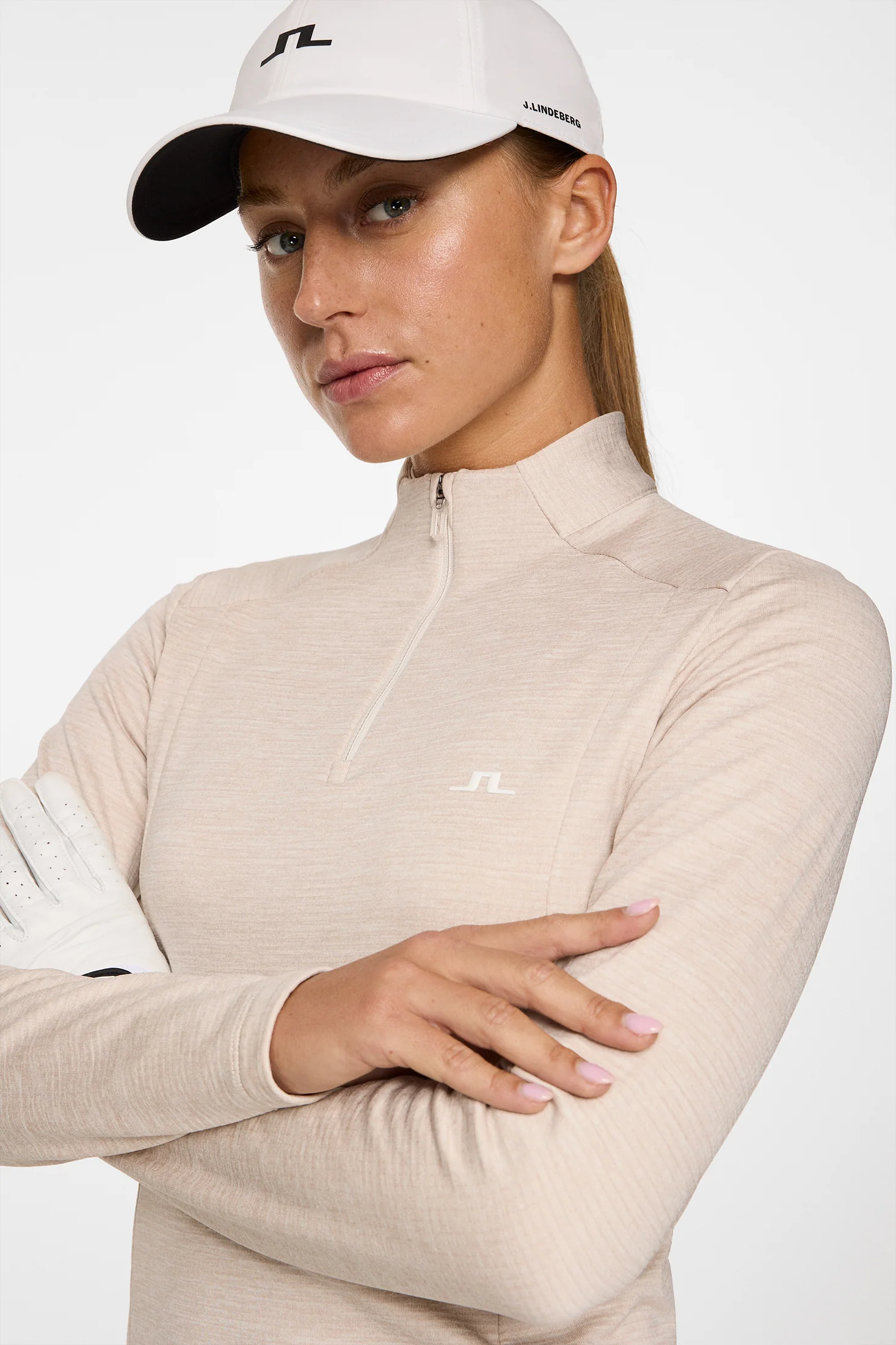 Steffi Quarter Zip Mid Layer / Beige Melange - Image 5