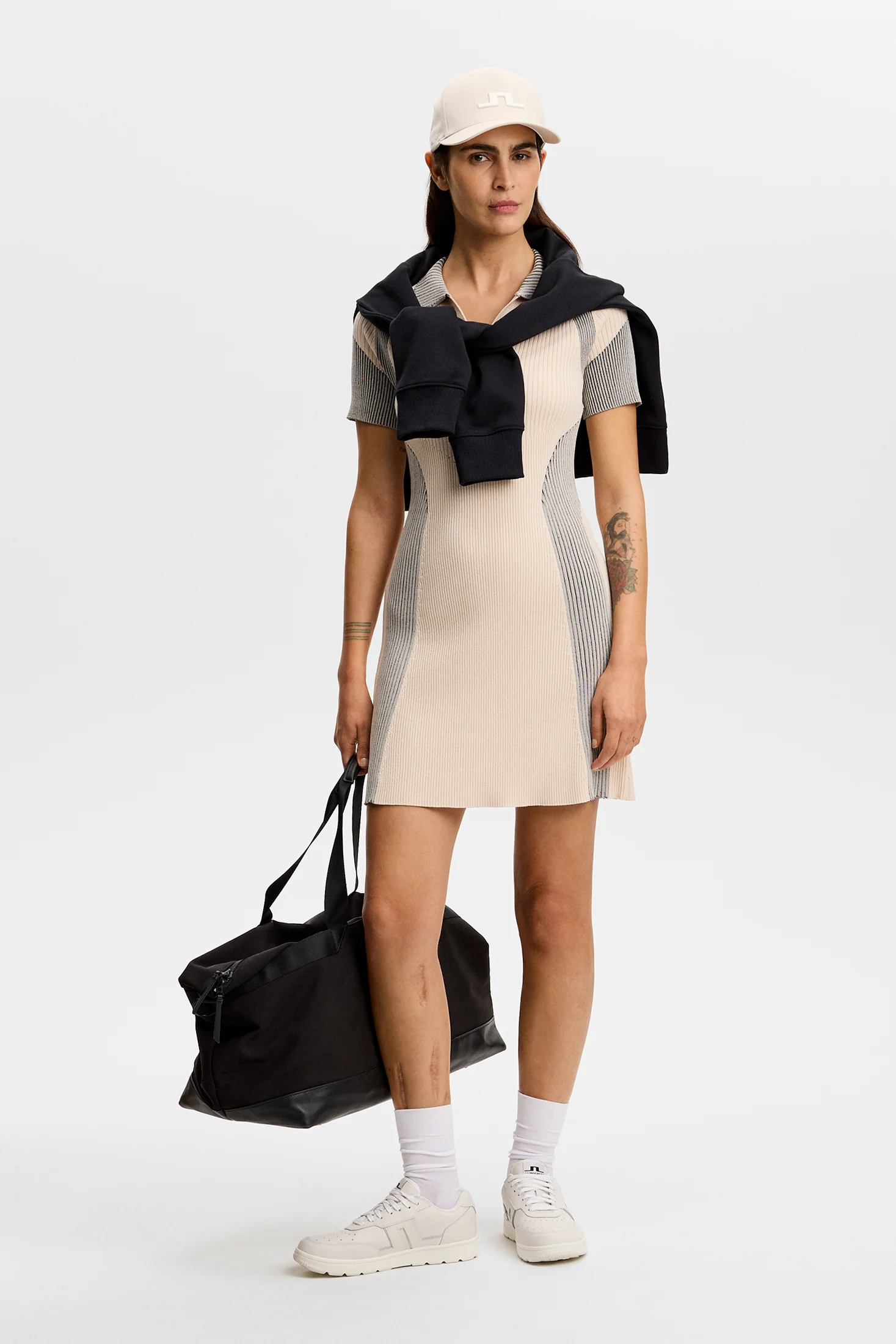 Tala Contrast Rib Knit Dress / Moonbeam - Image 4