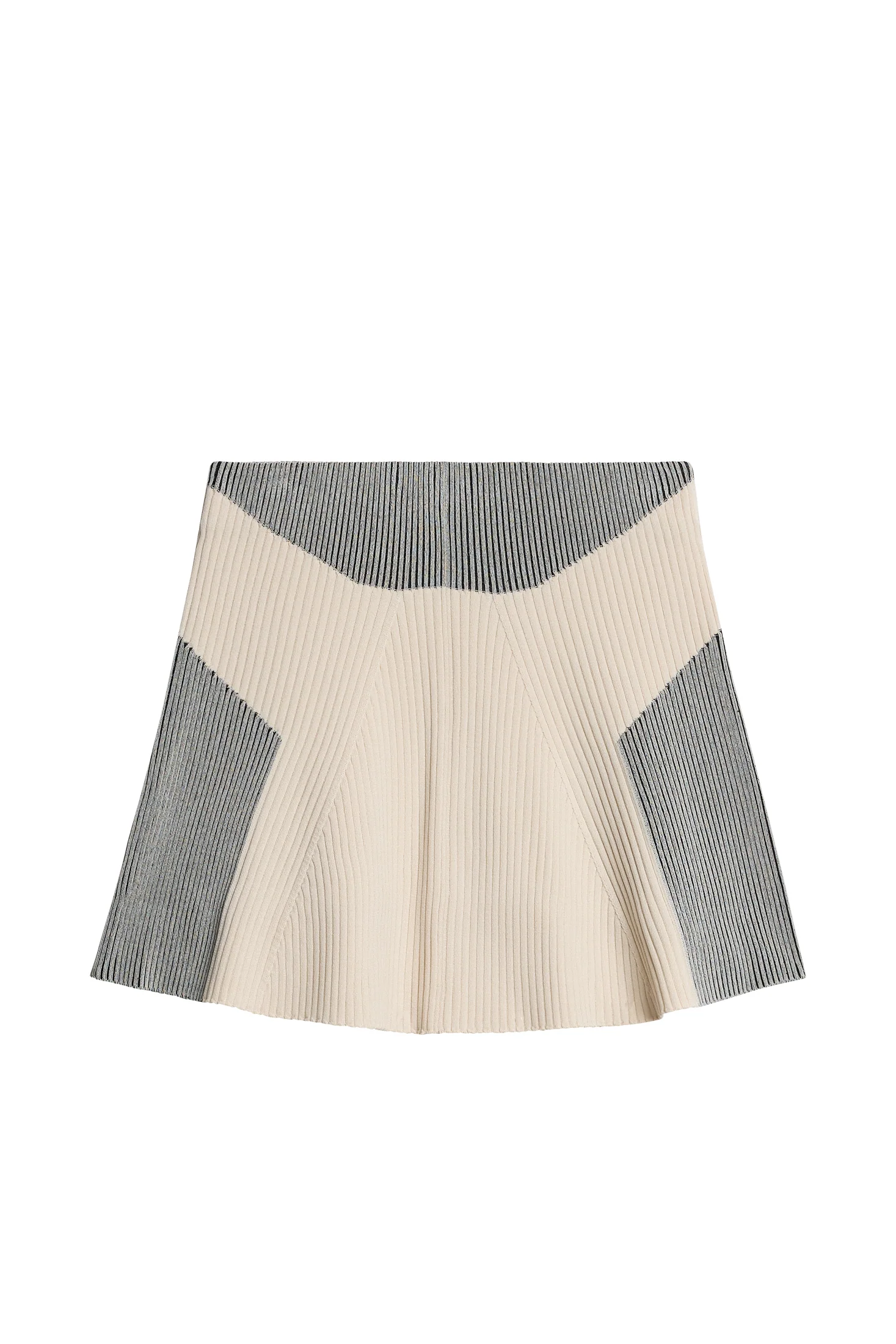 Tanya Contrast Rib Knit Skirt / Moonbeam