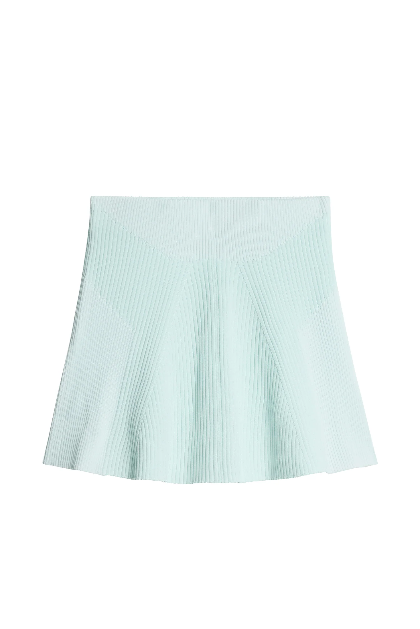 Tanya Contrast Rib Knit Skirt / Sky Light