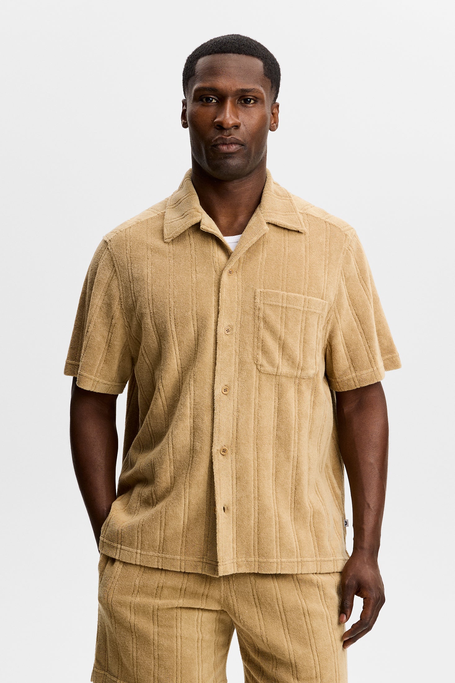 Ted Stripe Terry Shirt / Kelp - Image 2