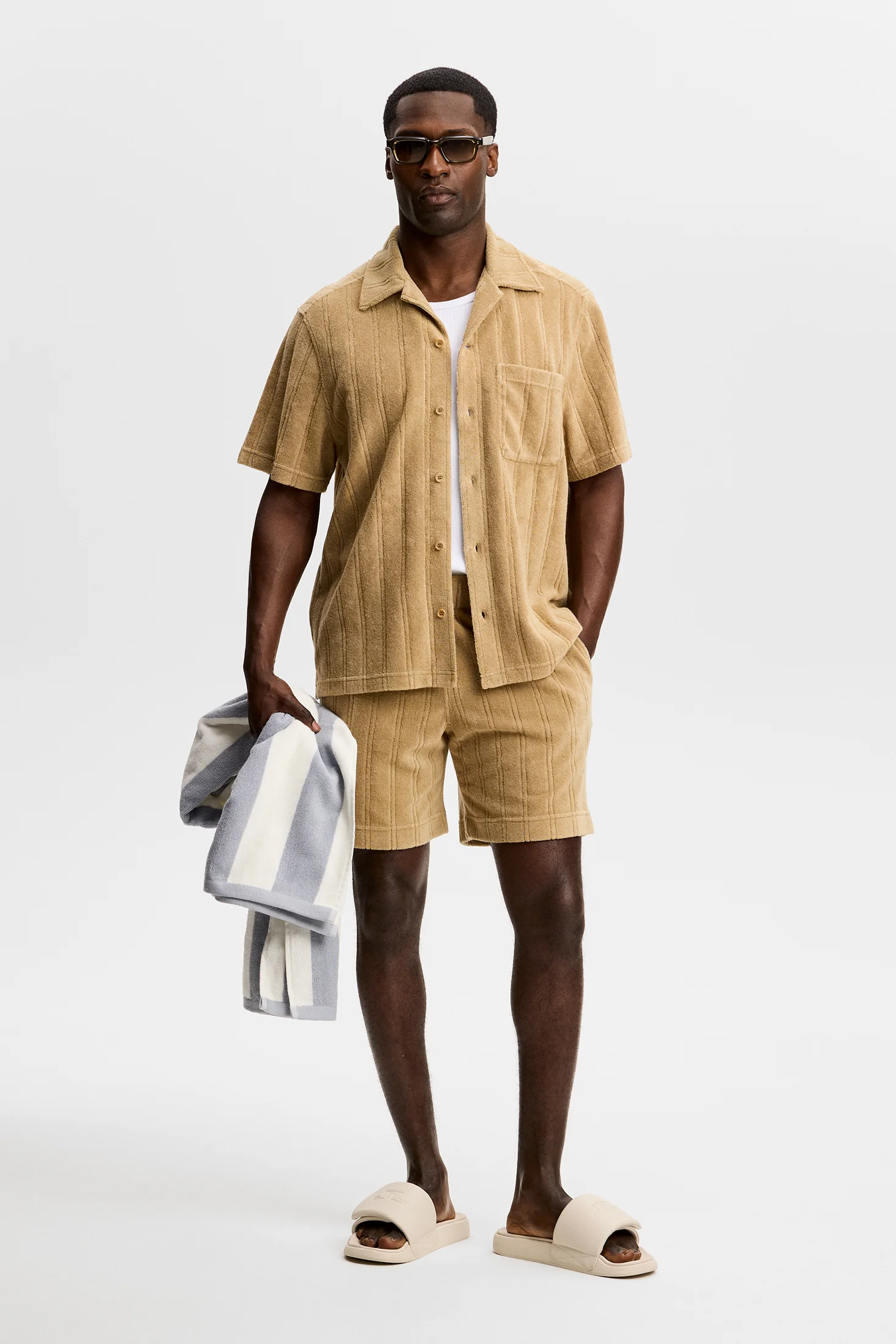 Ted Stripe Terry Shirt / Kelp - Image 4