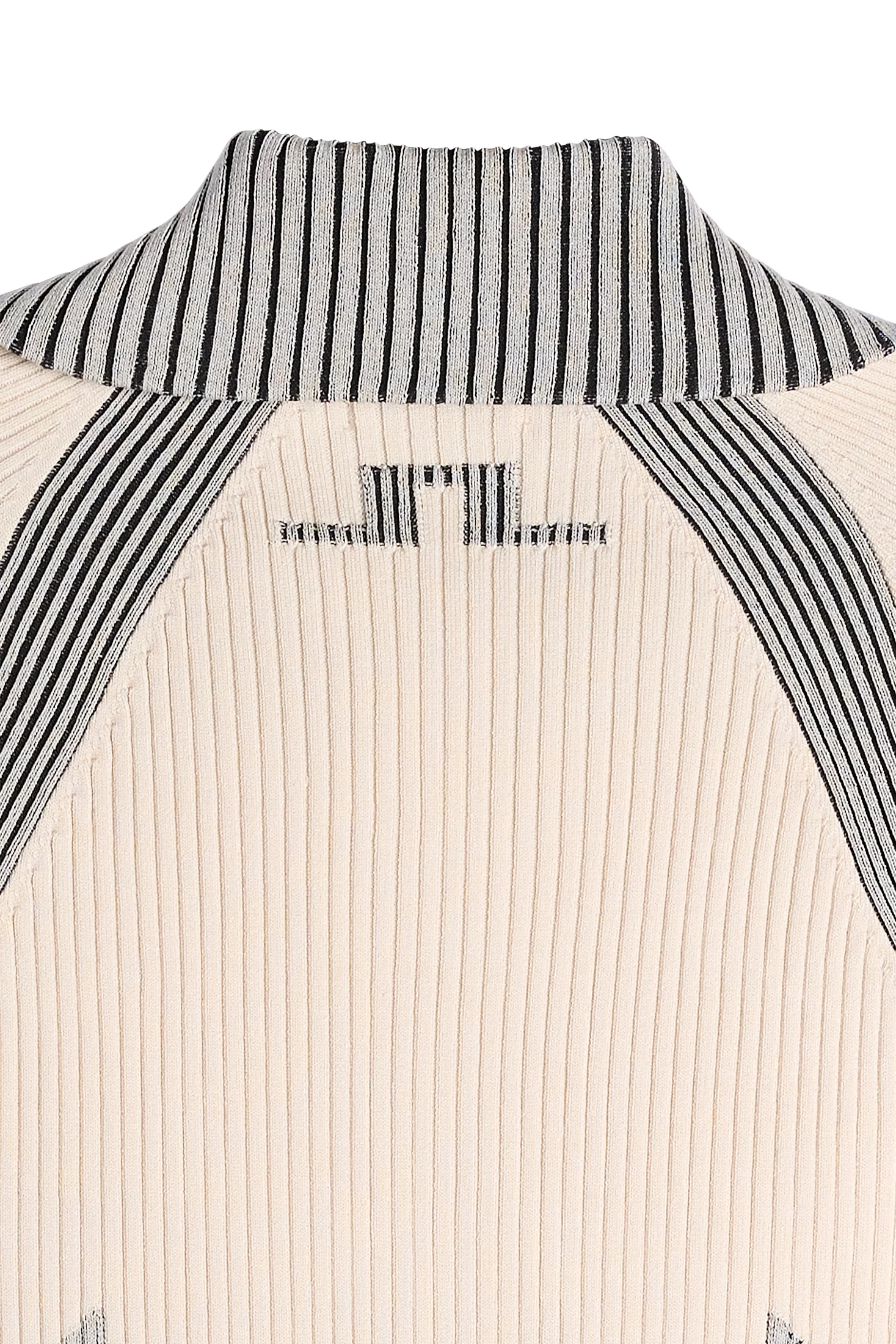 Terri Contrast Rib Zip Sweater / Moonbeam - Image 4