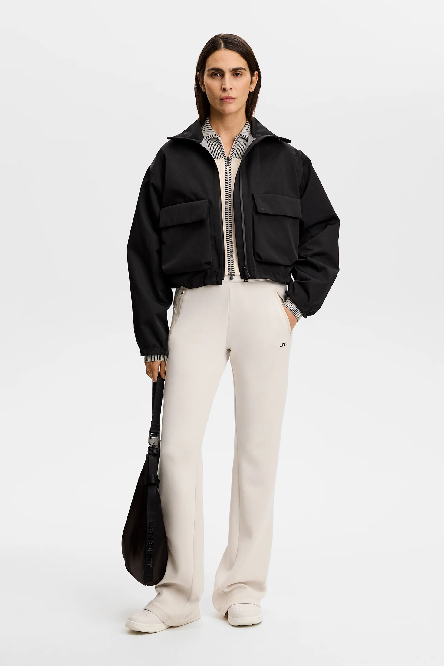 Terri Contrast Rib Zip Sweater / Moonbeam - Image 7