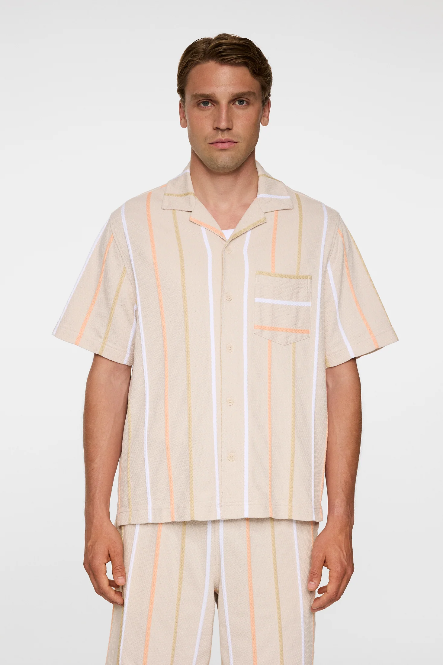 Theron Stripe Resort Shirt / Moonbeam - Image 2