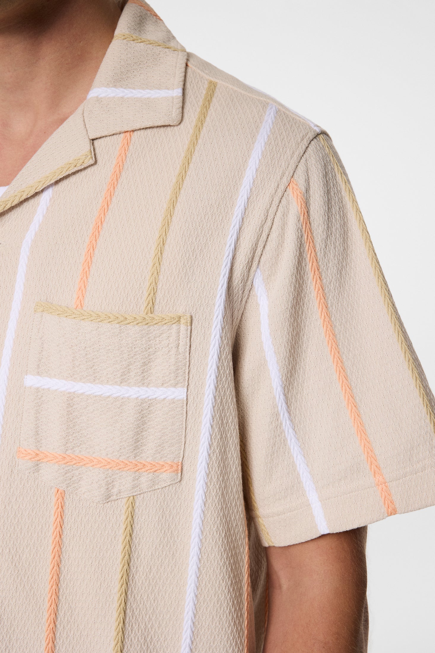 Theron Stripe Resort Shirt / Moonbeam - Image 6