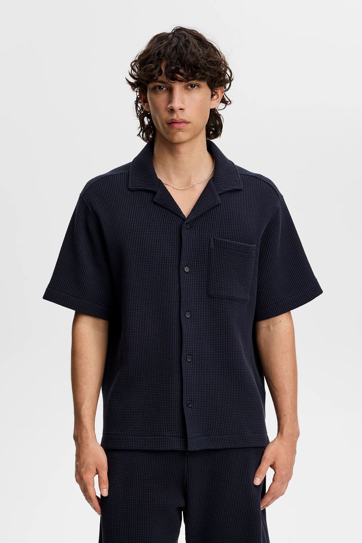 Theron Waffle Shirt / JL Navy - Image 2