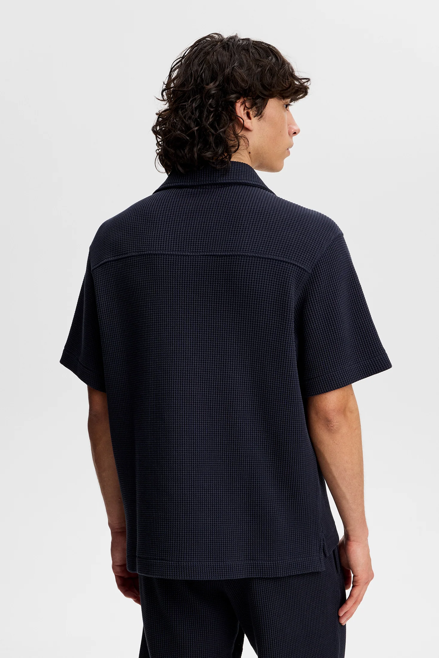 Theron Waffle Shirt / JL Navy - Image 3