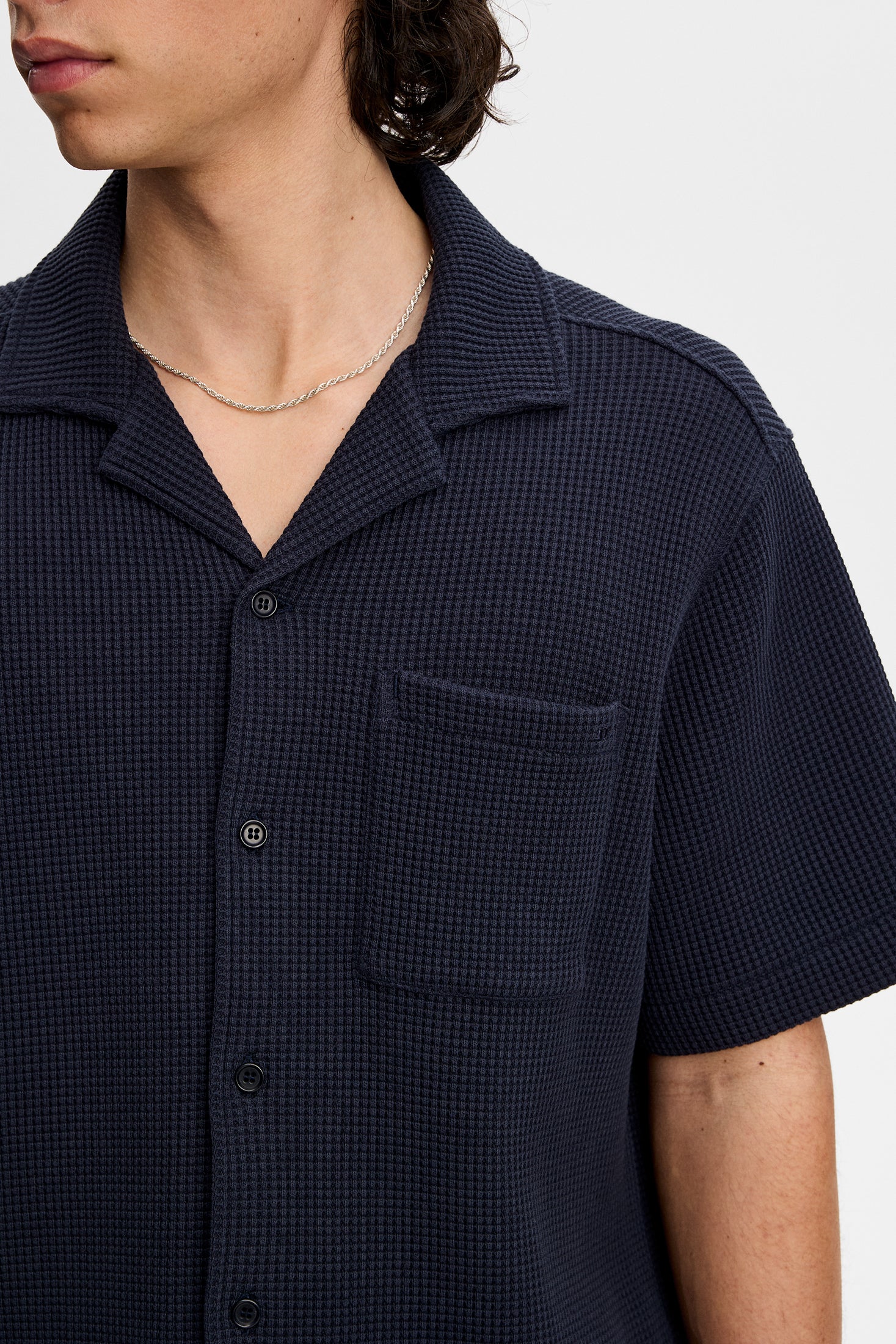 Theron Waffle Shirt / JL Navy - Image 5