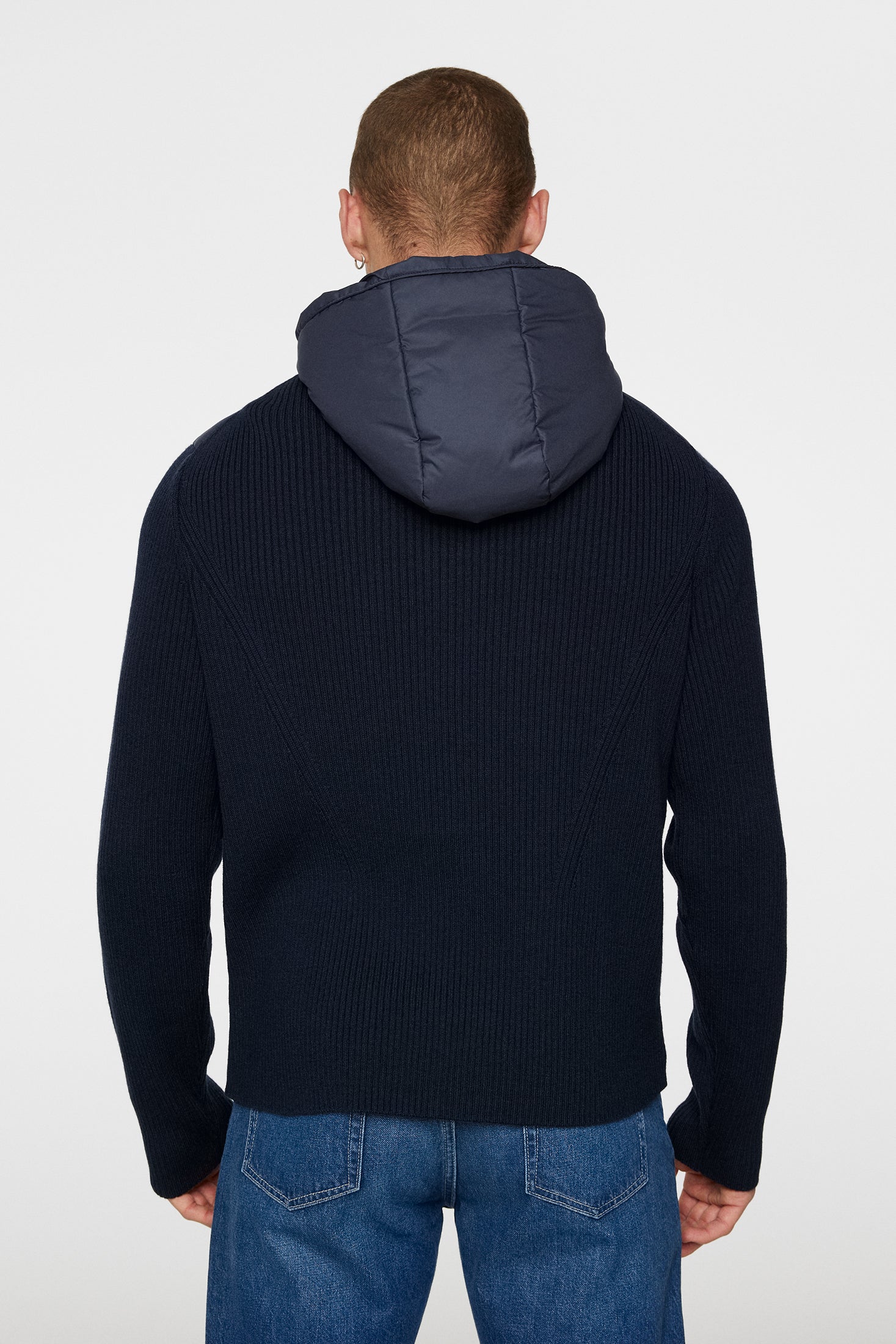 Thierry Hybrid Knit Hoodie / JL Navy - Image 3