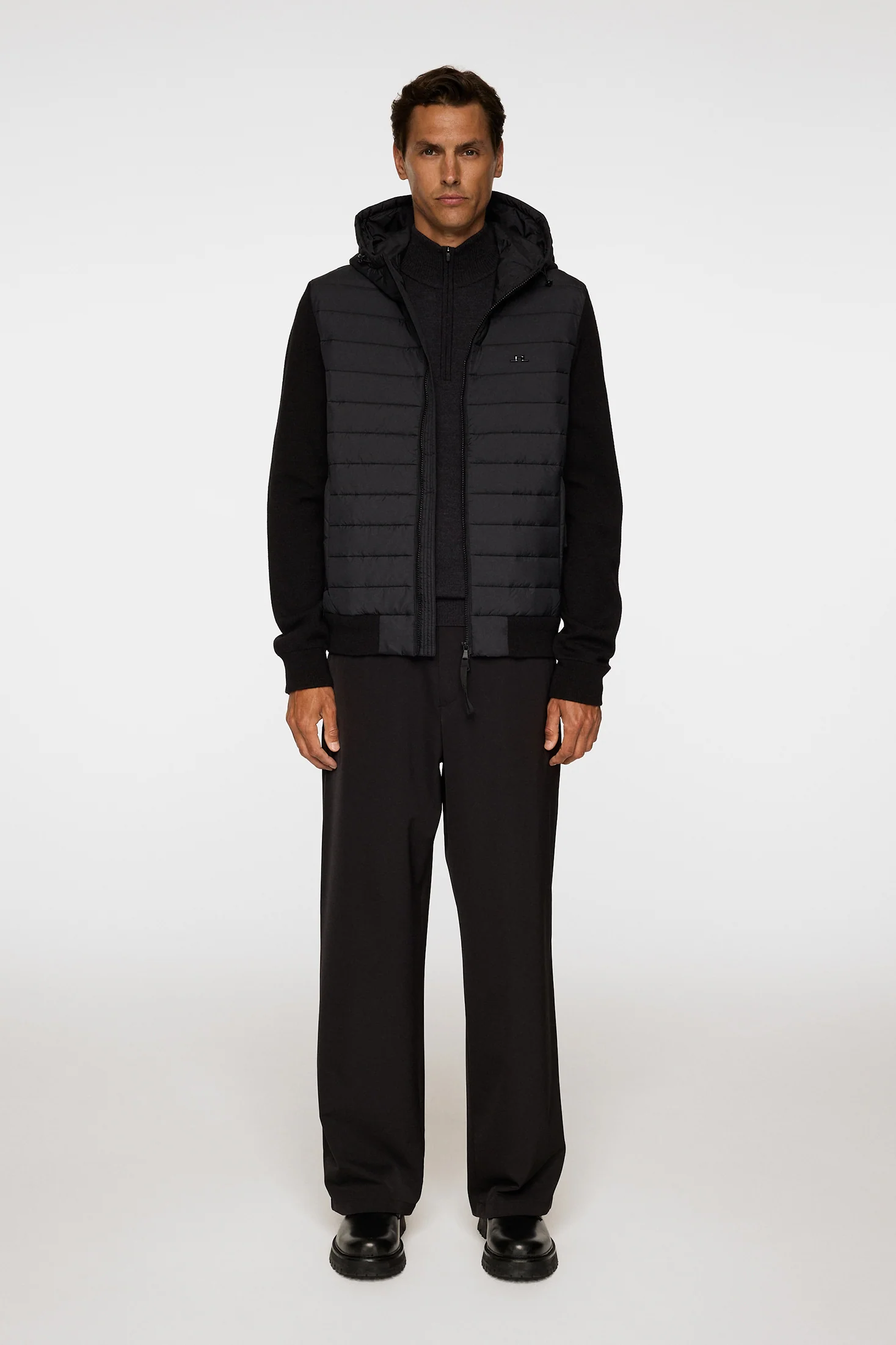 Thorn Hood Knit Hybrid Jacket / Black - Image 4