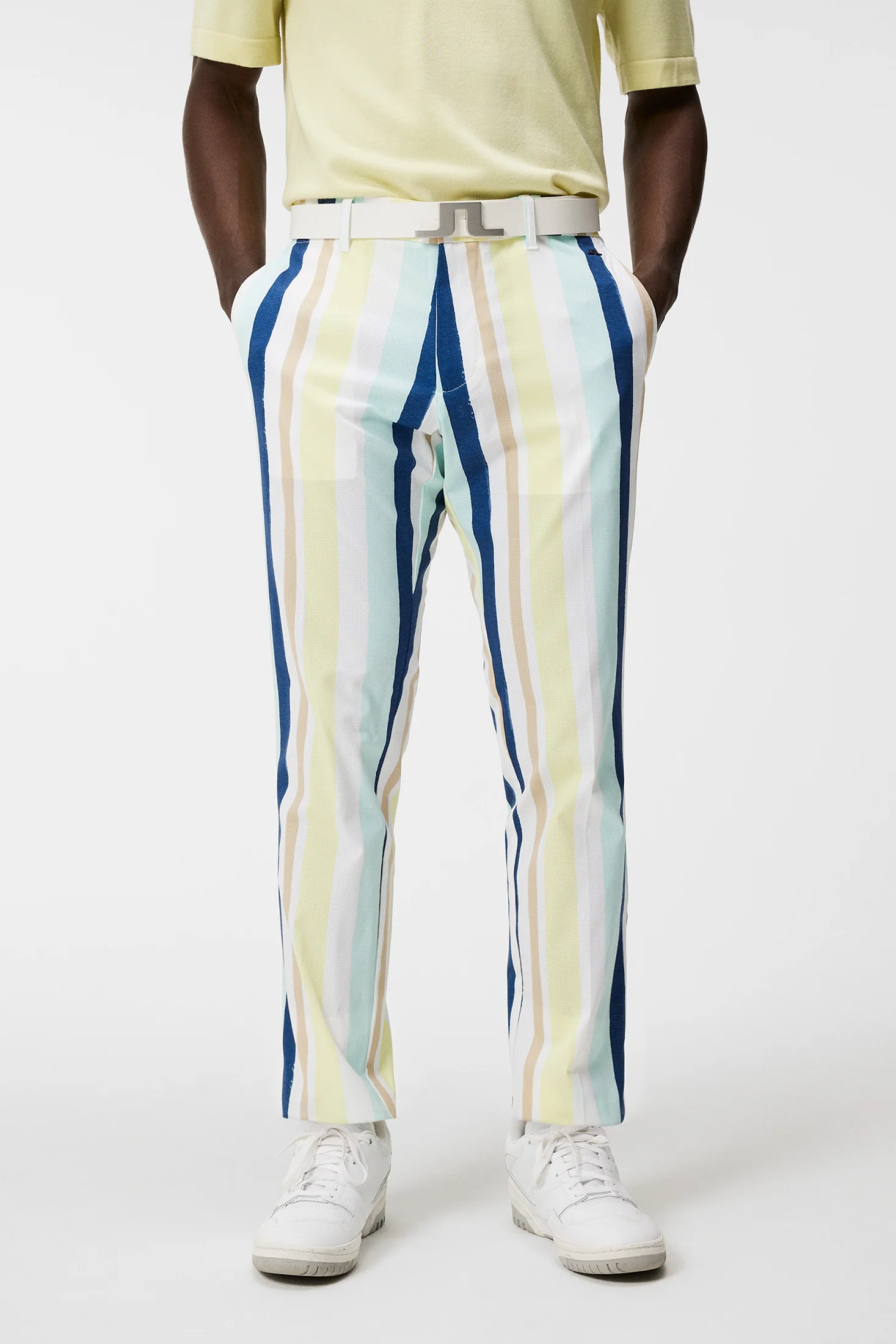 Tim Print Pant / Painted Stripe Wax Yellow - Image 2