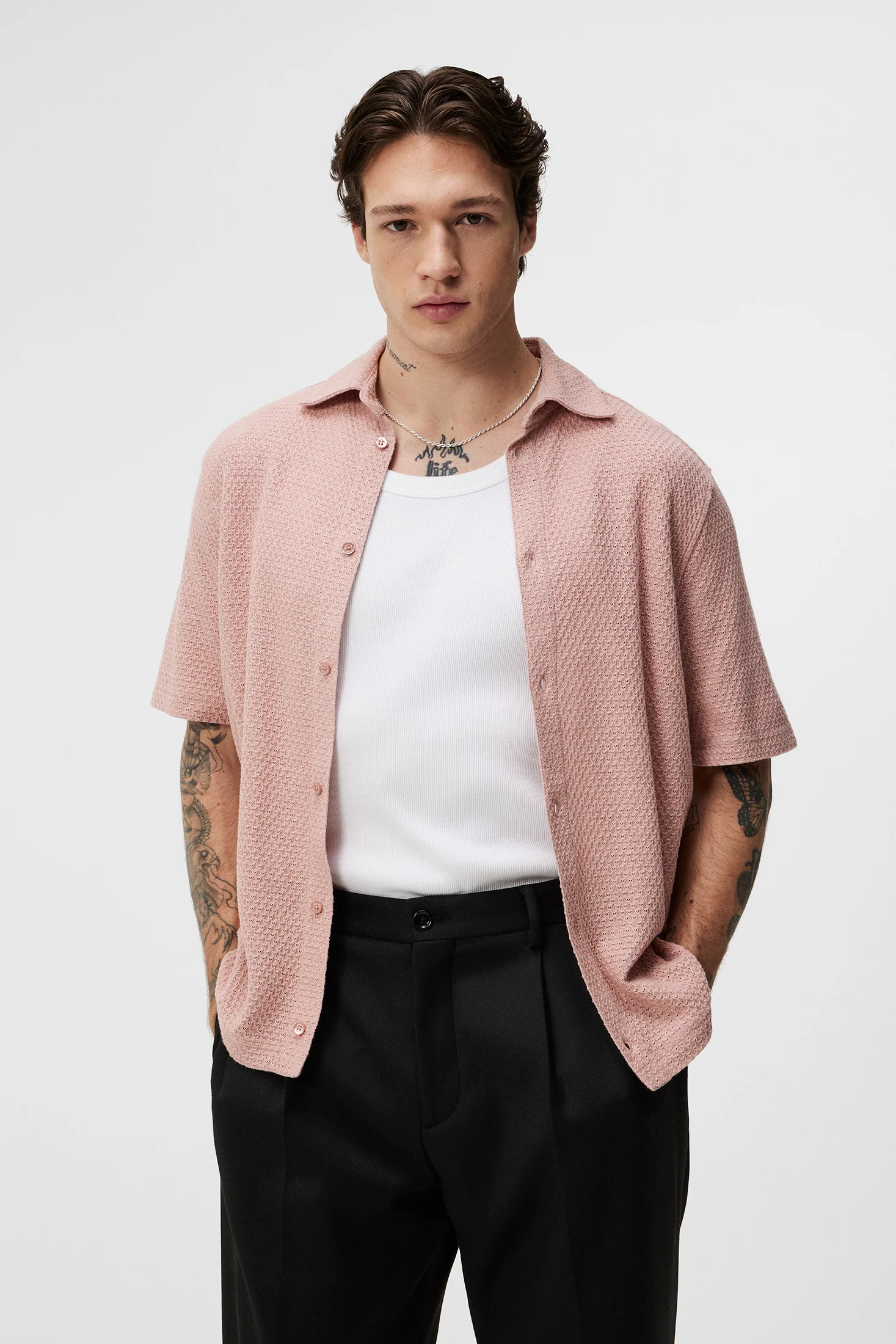 Torpa Airy Structure Shirt / Powder Pink - Image 2