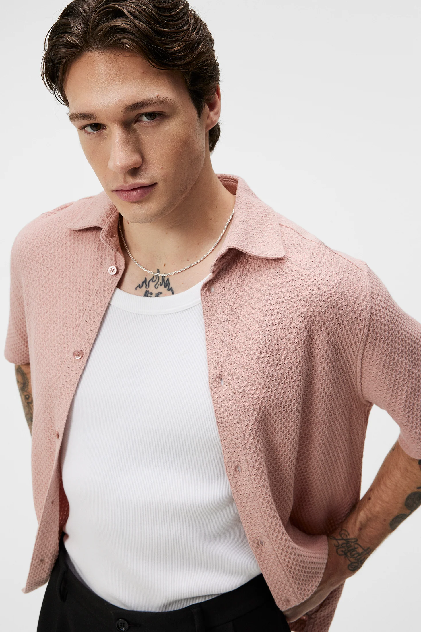 Torpa Airy Structure Shirt / Powder Pink - Image 5