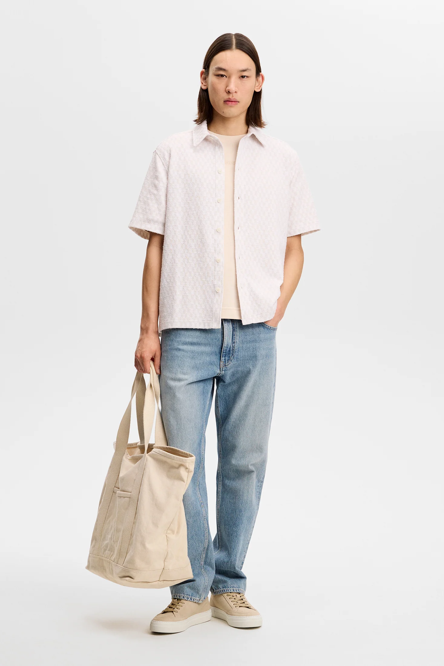 Torpa Jacquard Shirt / Moonbeam - Image 5