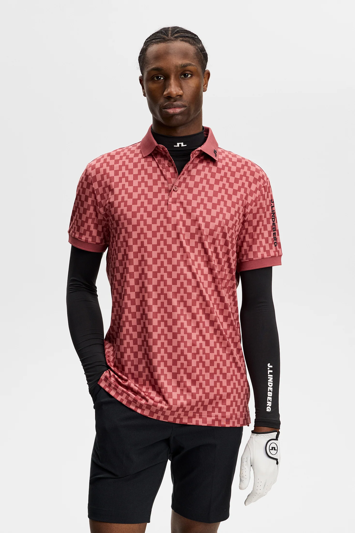 Tour Tech Print Polo / Bridge Stack Apple Butter M - Image 2
