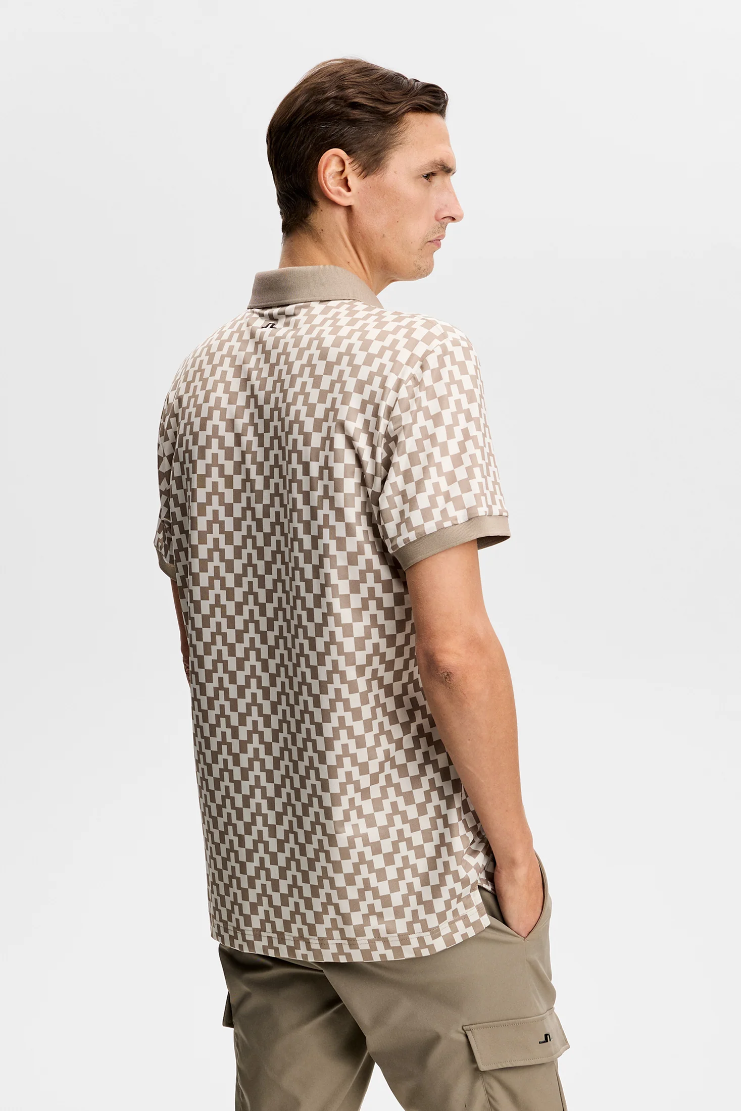 Tour Tech Print Polo / Bridge Stack Brindle M - Image 3