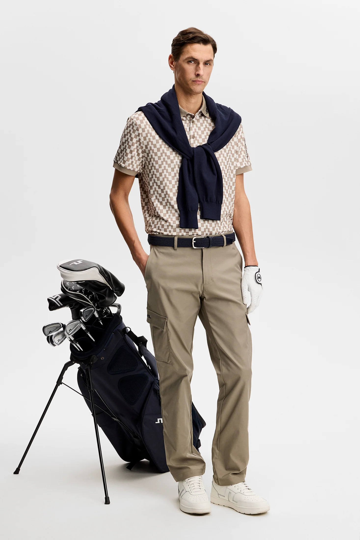 Tour Tech Print Polo / Bridge Stack Brindle M - Image 4