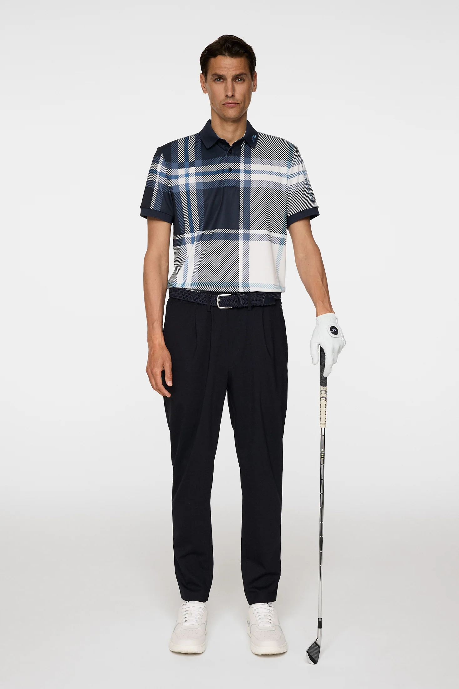 Tour Tech Print Polo DPWT / Tartan Navy - Image 4