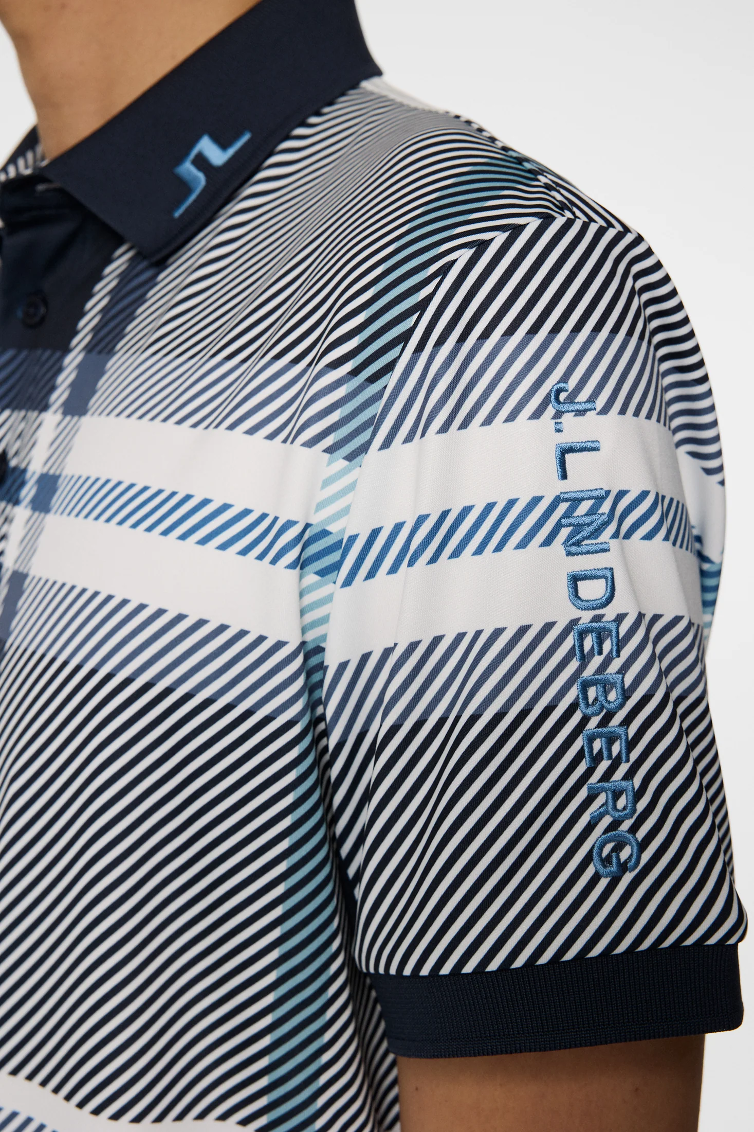 Tour Tech Print Polo DPWT / Tartan Navy - Image 6