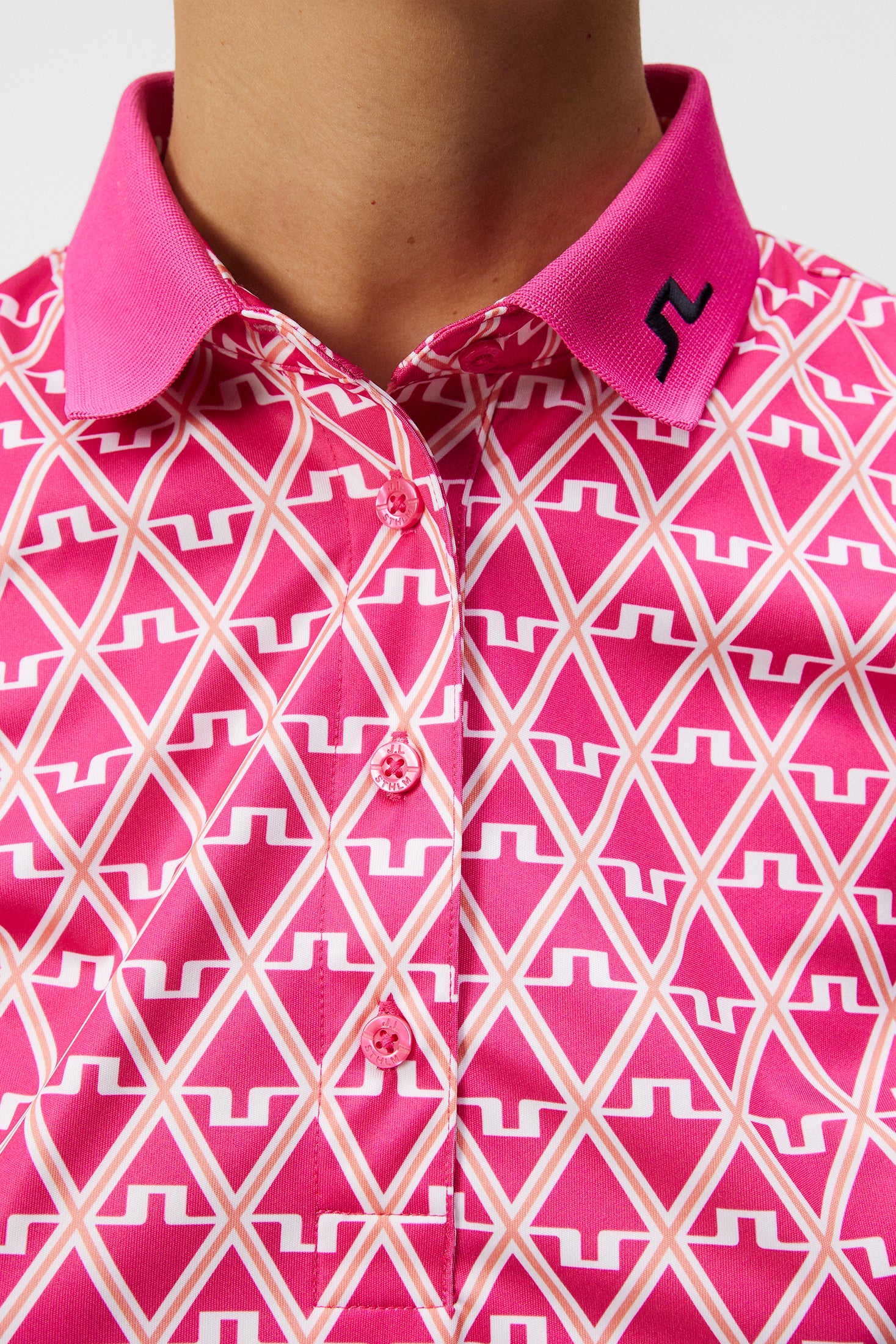 Tour Tech Print Polo / Geo Fuchsia Purple - Image 6