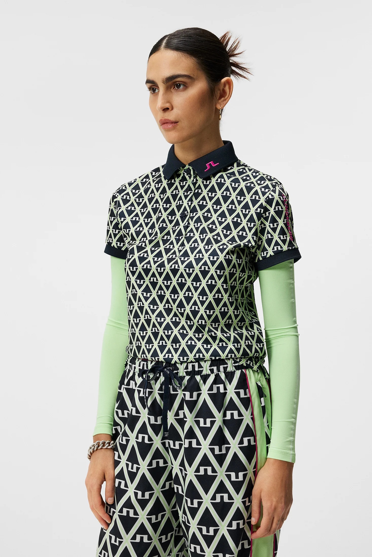 Tour Tech Print Polo / Geo JL Navy - Image 2