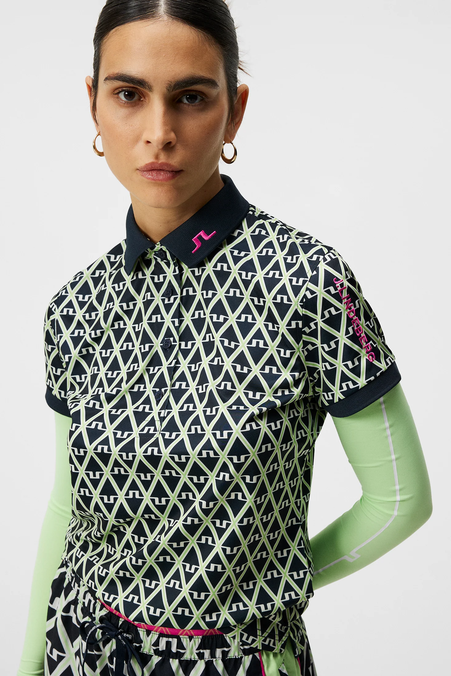 Tour Tech Print Polo / Geo JL Navy - Image 5