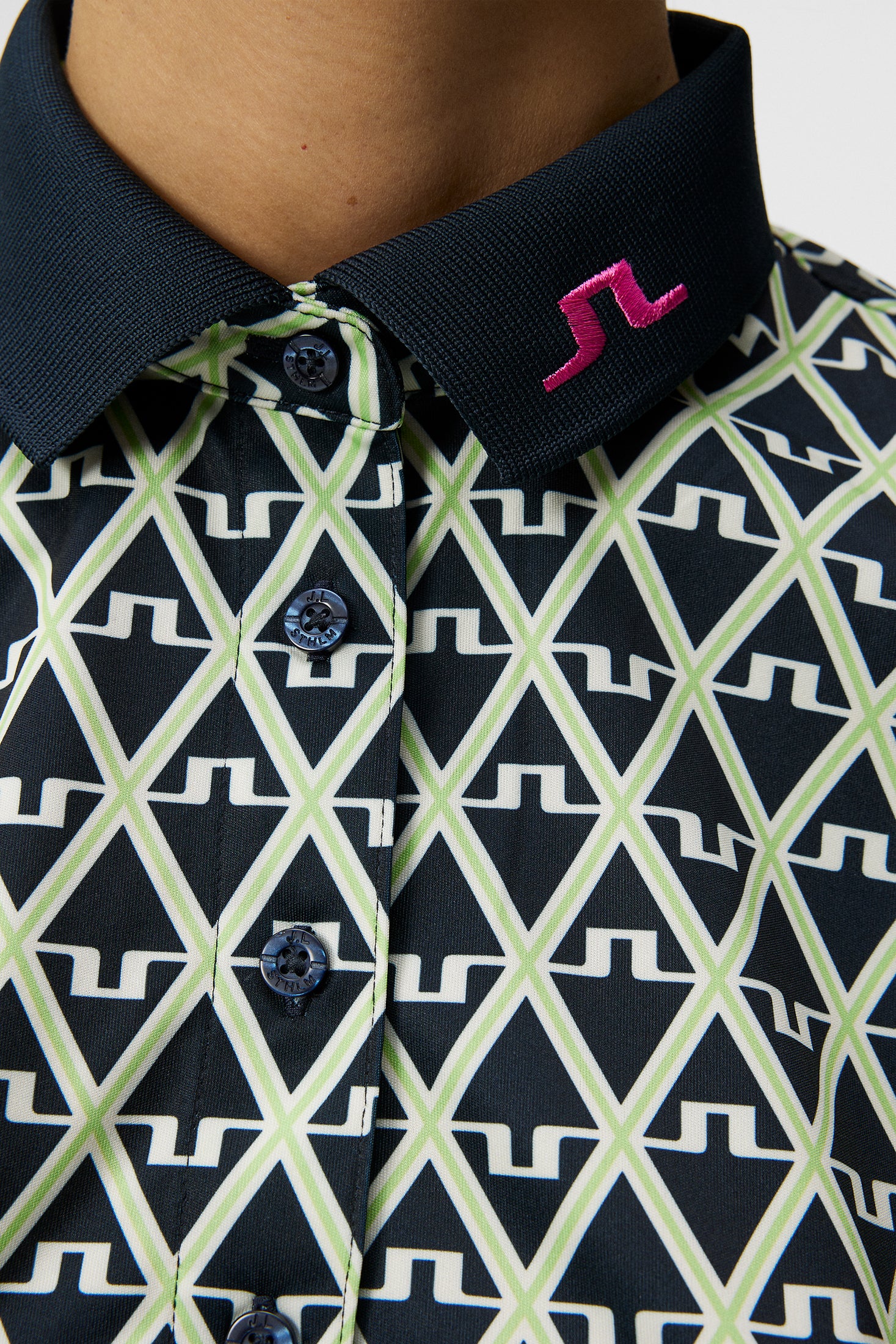 Tour Tech Print Polo / Geo JL Navy - Image 6