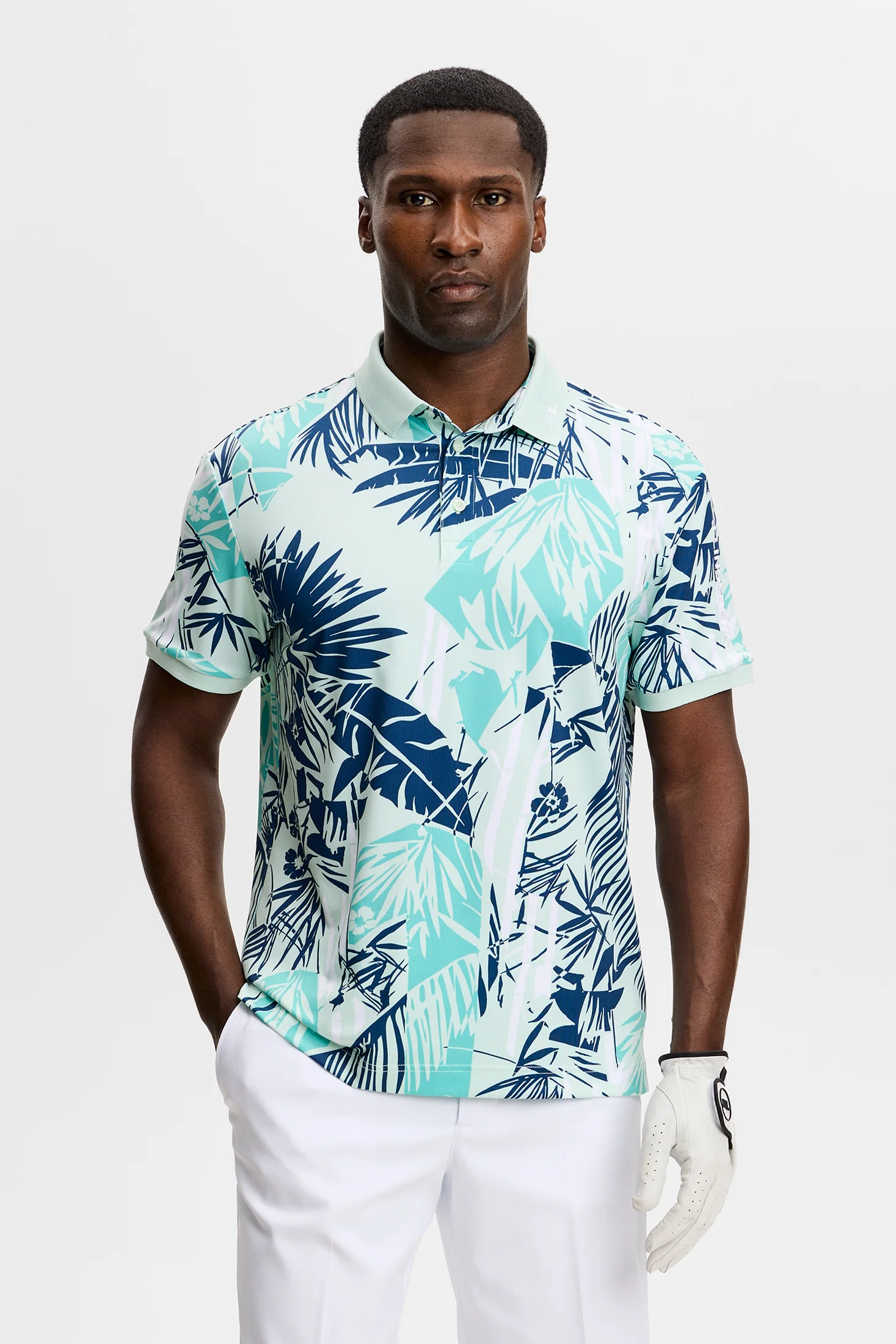 Tour Tech Print Polo / Grove Blue L - Image 2