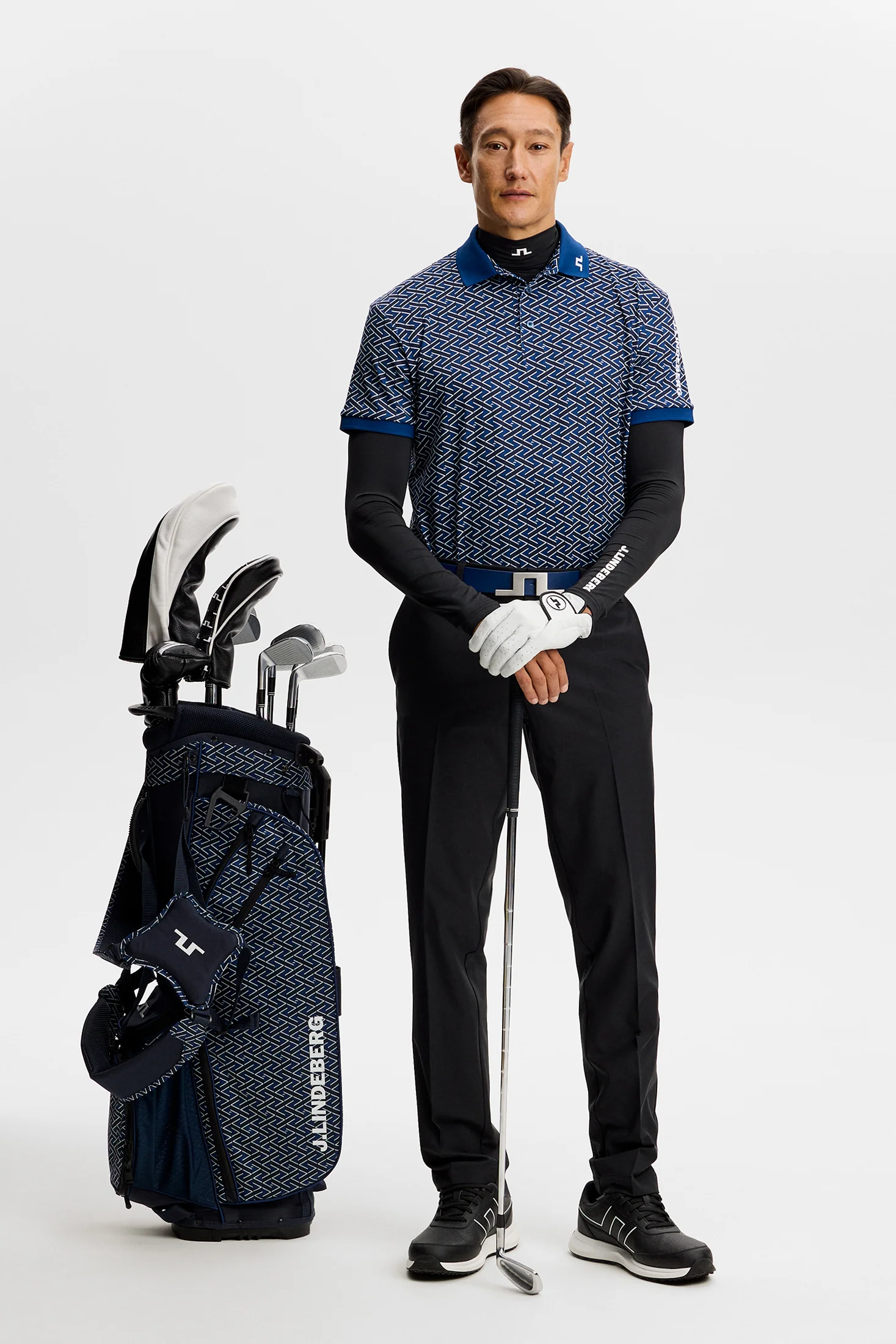 Tour Tech Print Polo / Ladder Estate Navy S - Image 4
