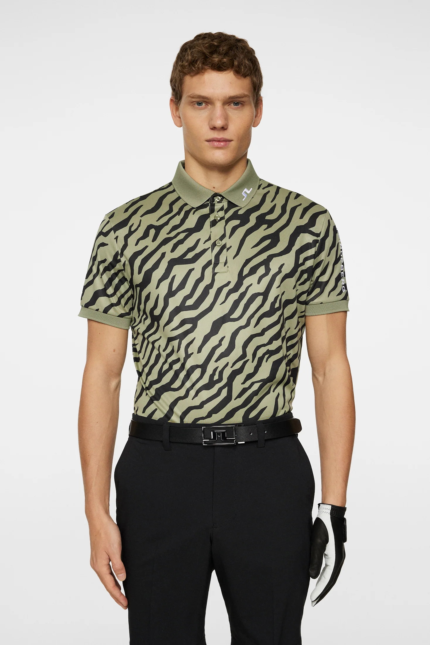Tour Tech Print Polo / Tour Tiger Olive M - Image 2