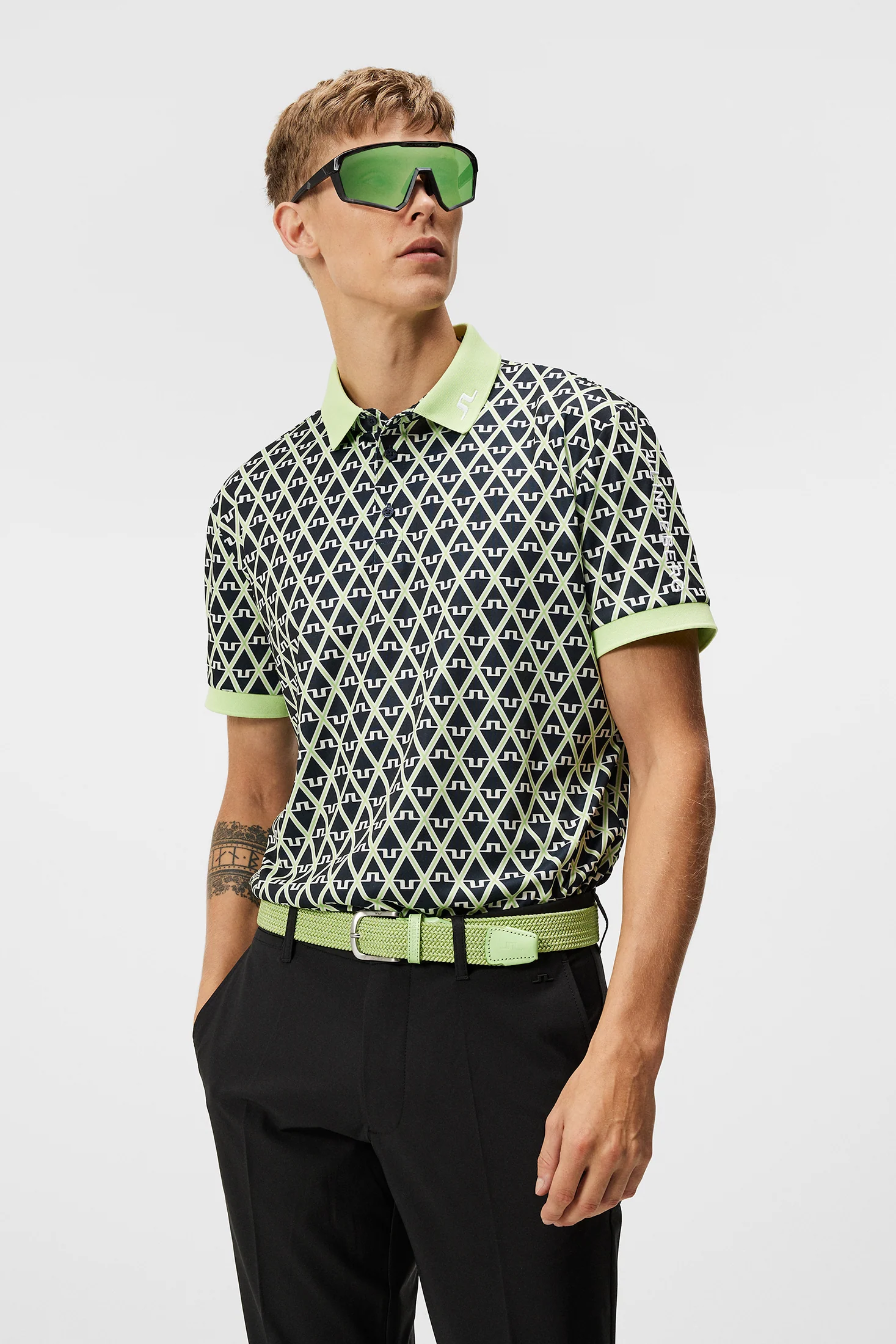 Tour Tech Reg Fit Print Polo / Geo JL Navy - Image 2