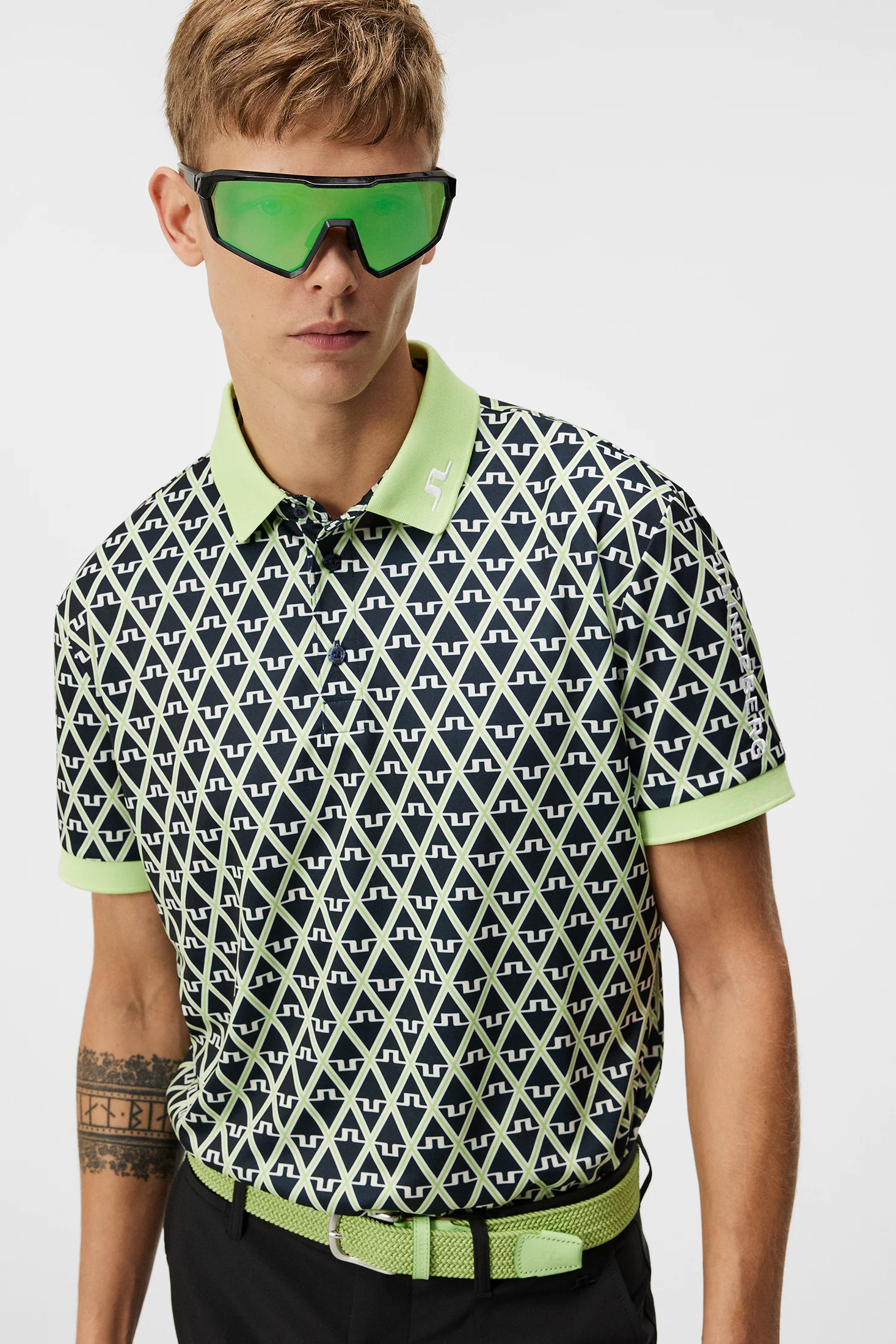 Tour Tech Reg Fit Print Polo / Geo JL Navy - Image 5