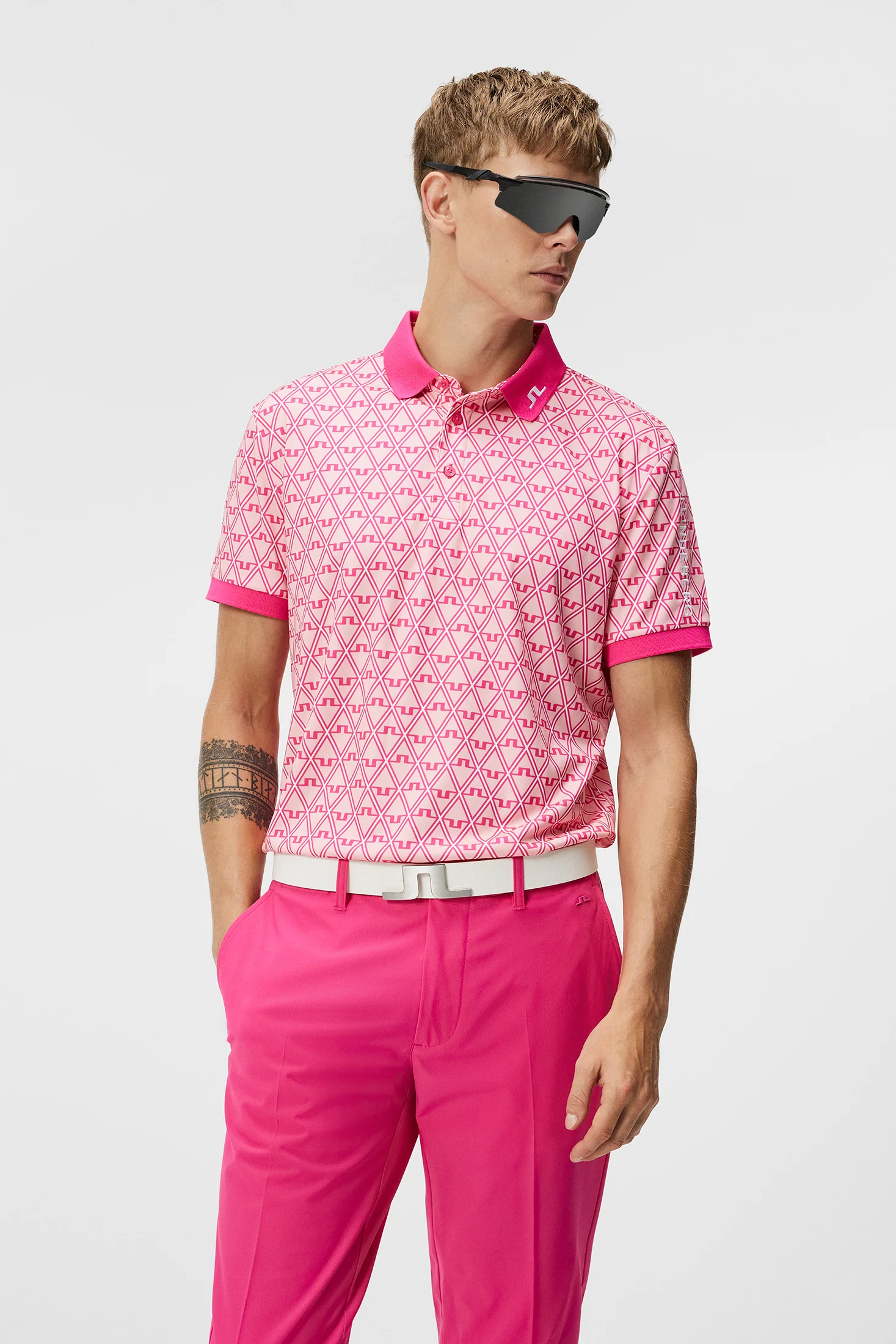 Tour Tech Reg Fit Print Polo / Geo Powder Pink - Image 2