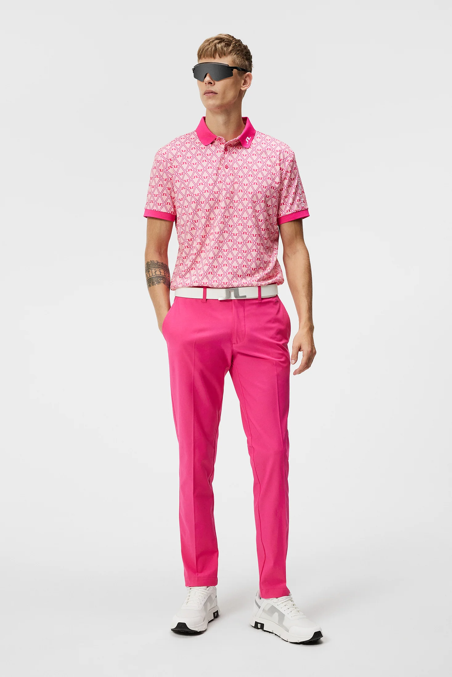 Tour Tech Reg Fit Print Polo / Geo Powder Pink - Image 4