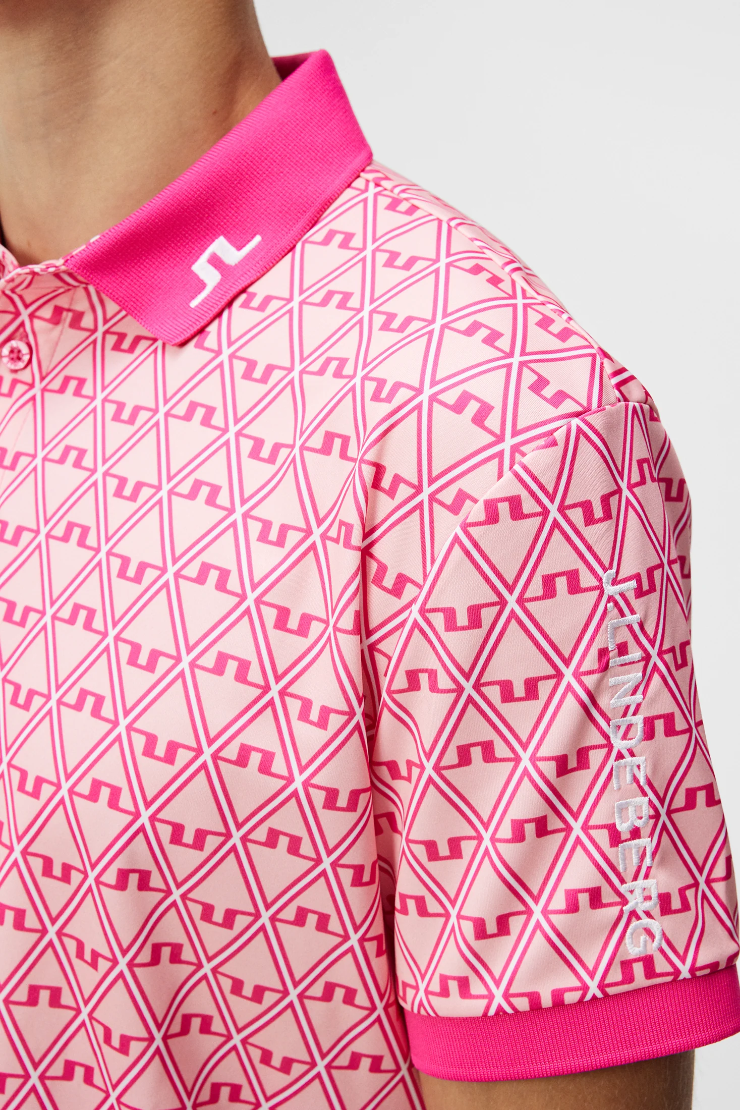 Tour Tech Reg Fit Print Polo / Geo Powder Pink - Image 6