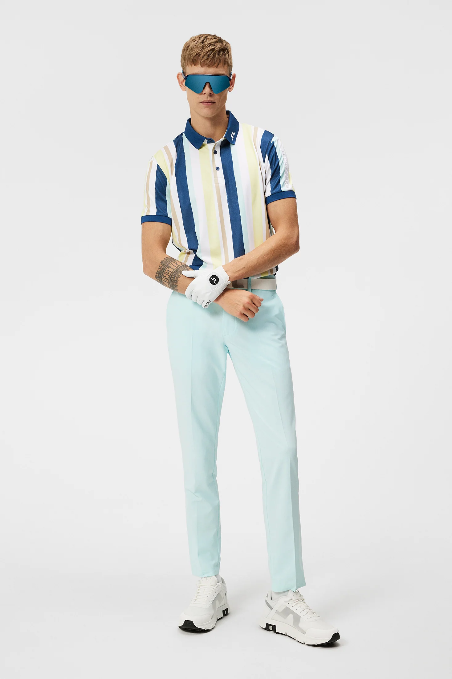 Tour Tech Reg Fit Print Polo / Painted Stripe Wax Yellow - Image 4