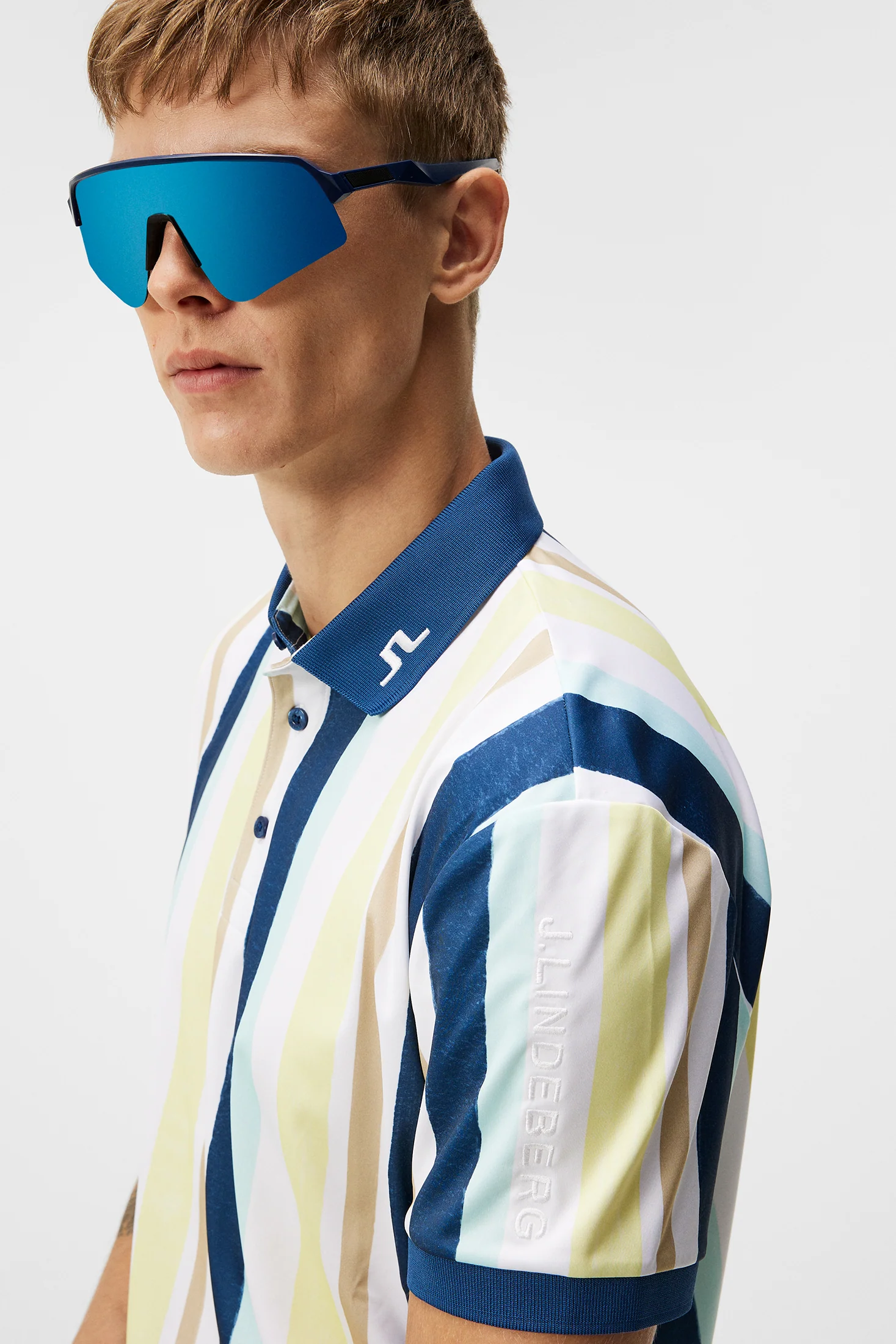 Tour Tech Reg Fit Print Polo / Painted Stripe Wax Yellow - Image 5