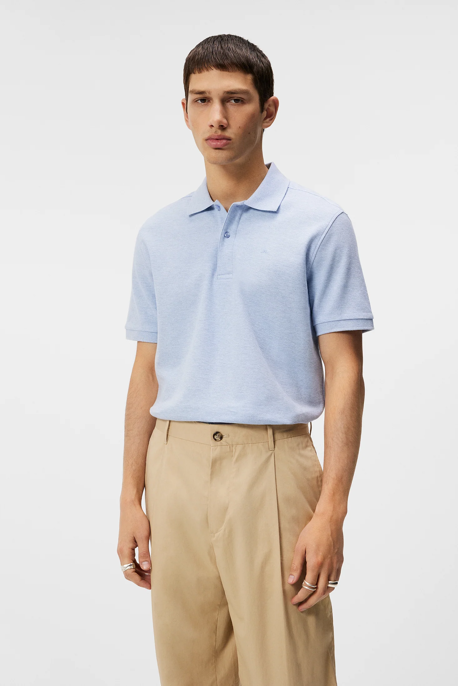 Troy Polo Shirt / Chambray Blue Melange - Image 2