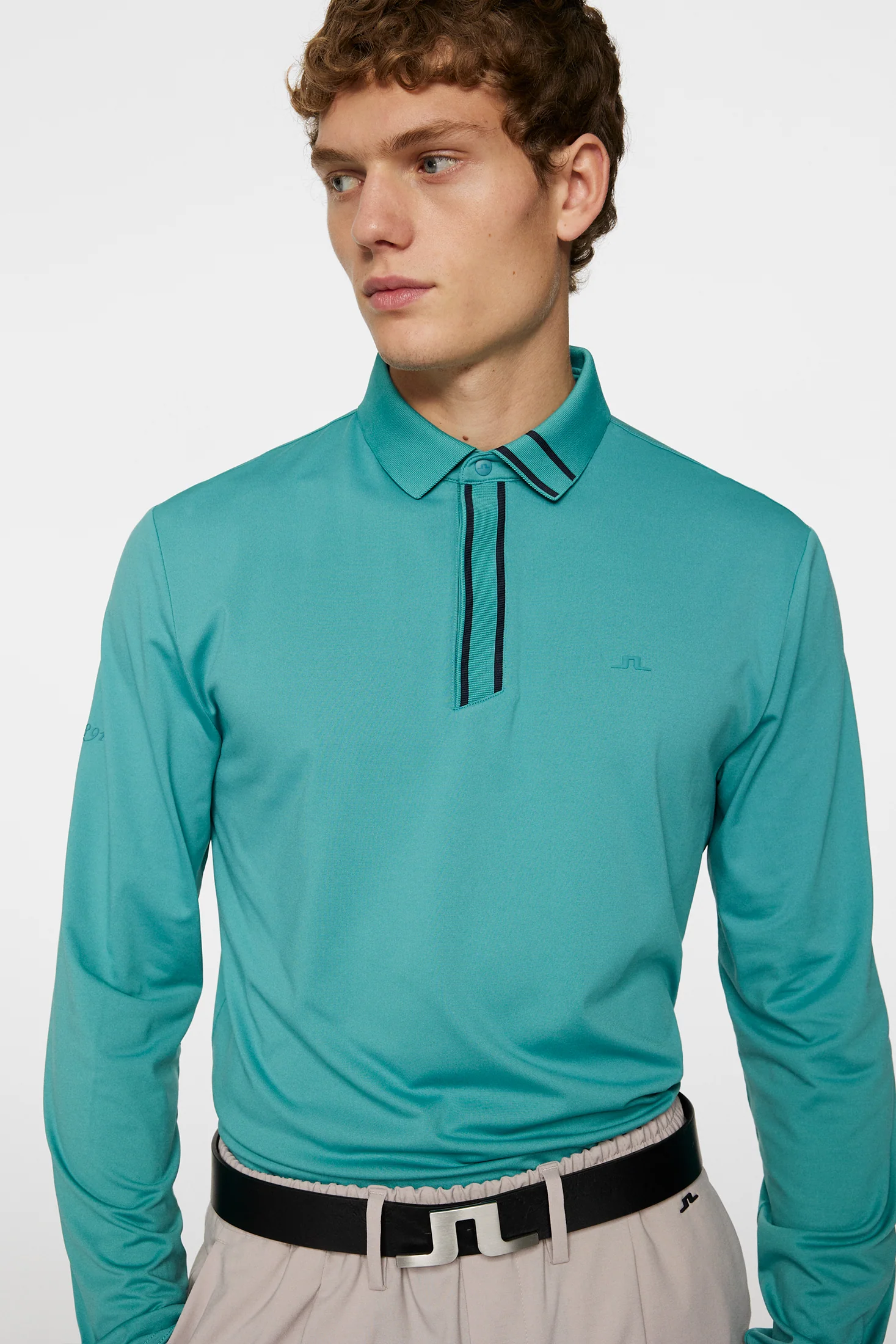 Viktor Long Sleeve Polo / Teal - Image 5