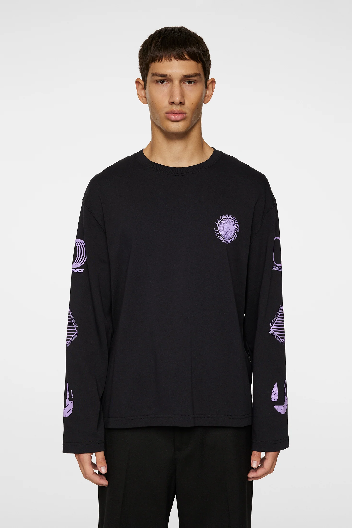 Walsh LS Print T-shirt / Black - Image 3