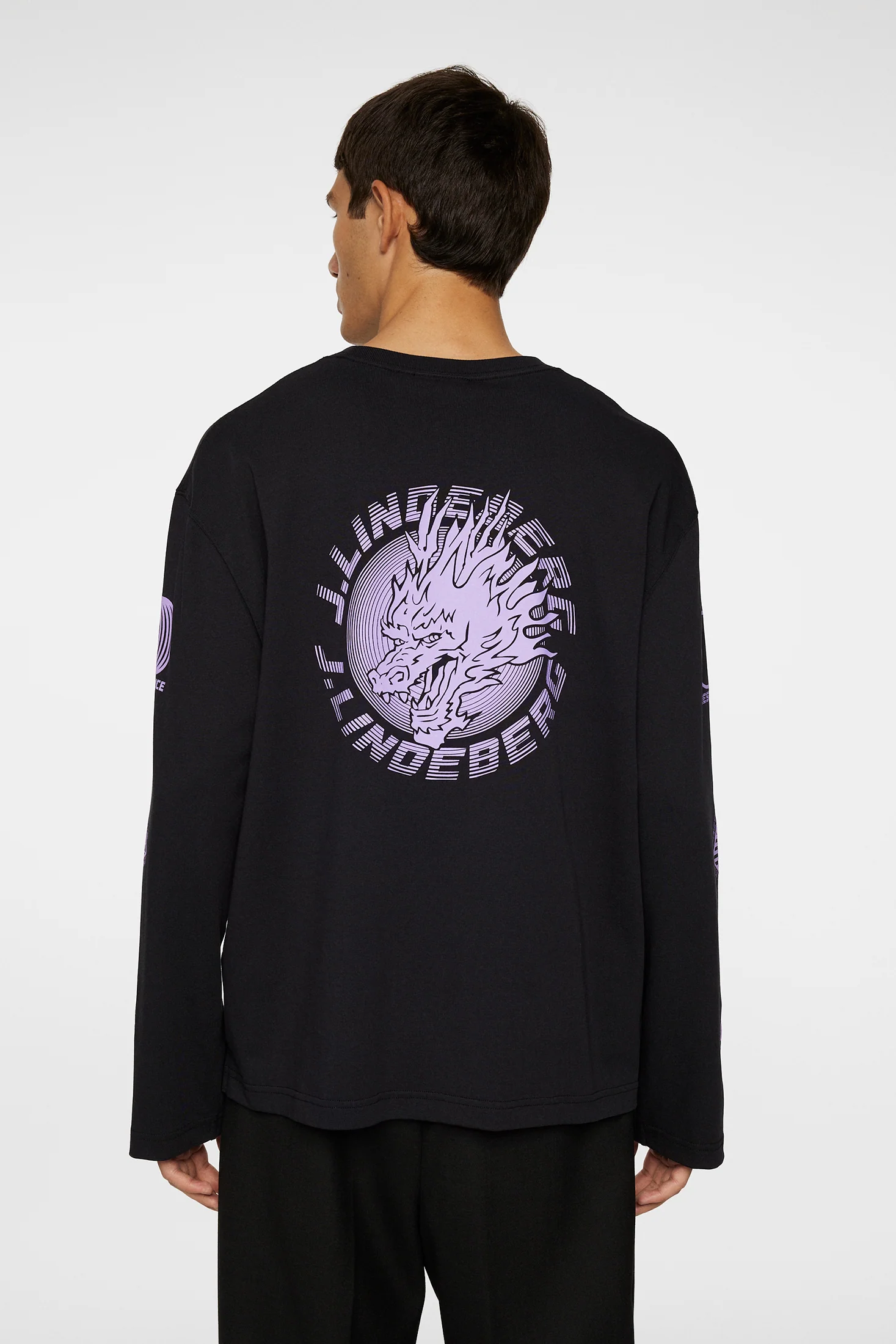 Walsh LS Print T-shirt / Black - Image 4