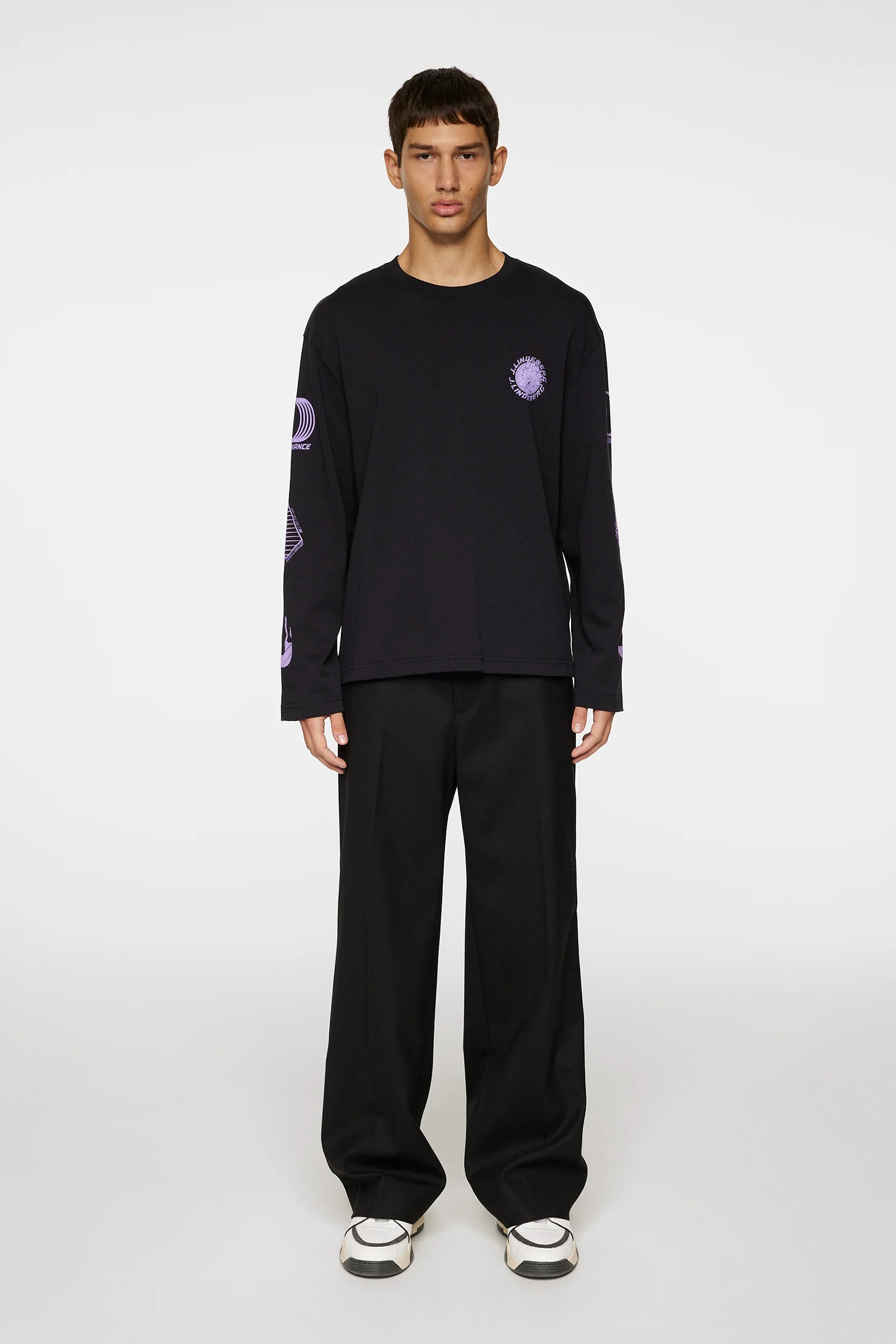 Walsh LS Print T-shirt / Black - Image 5