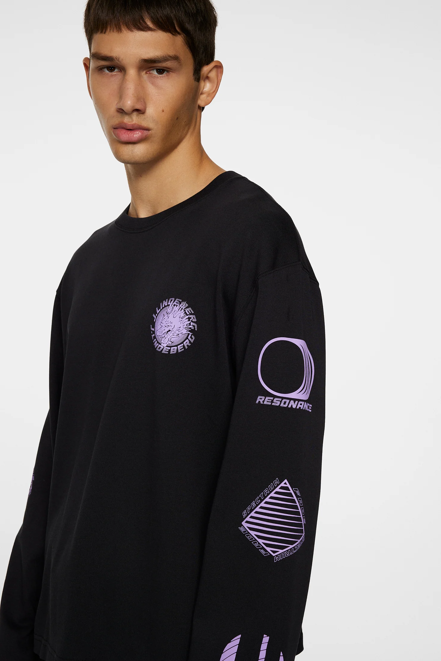 Walsh LS Print T-shirt / Black - Image 6