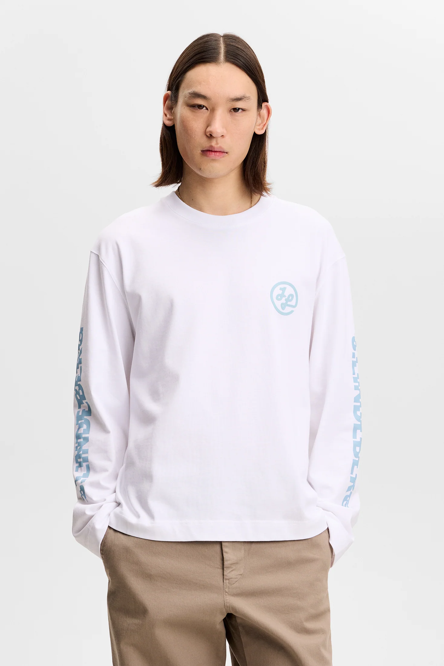 Walsh LS Print T-shirt / White - Image 3