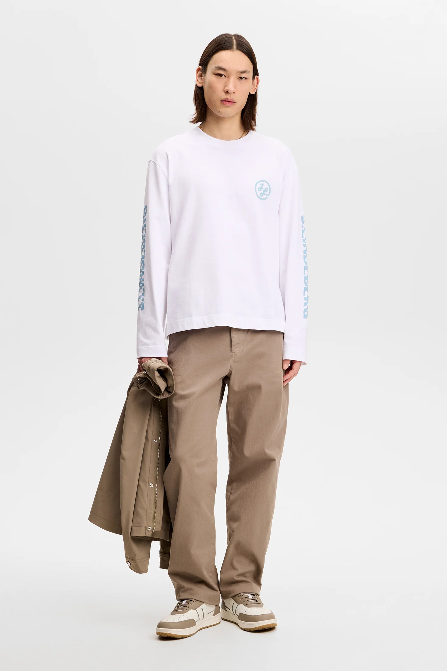 Walsh LS Print T-shirt / White - Image 5