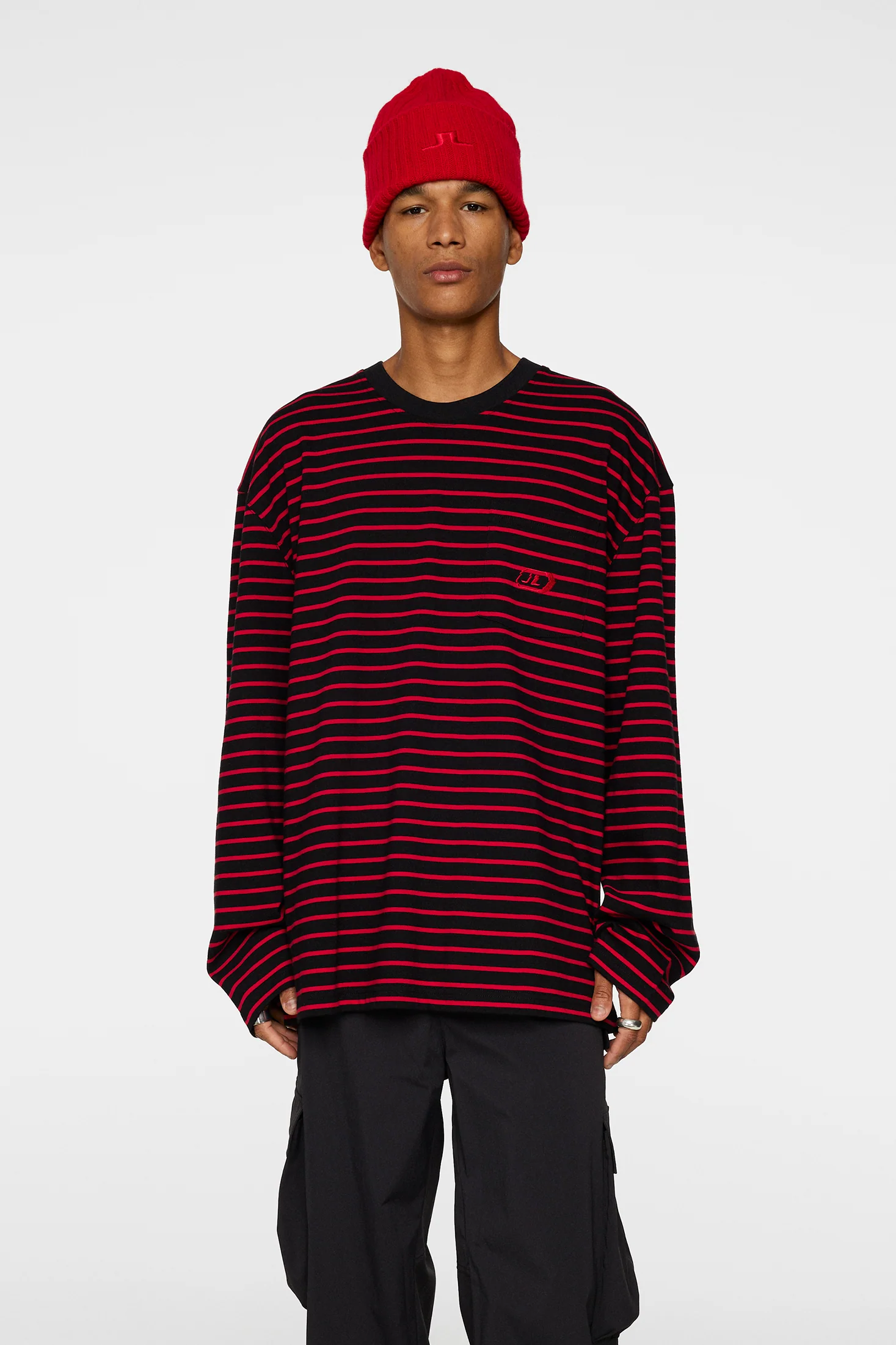 Walsh Stripe Long Sleeve Tee / Black - Image 2